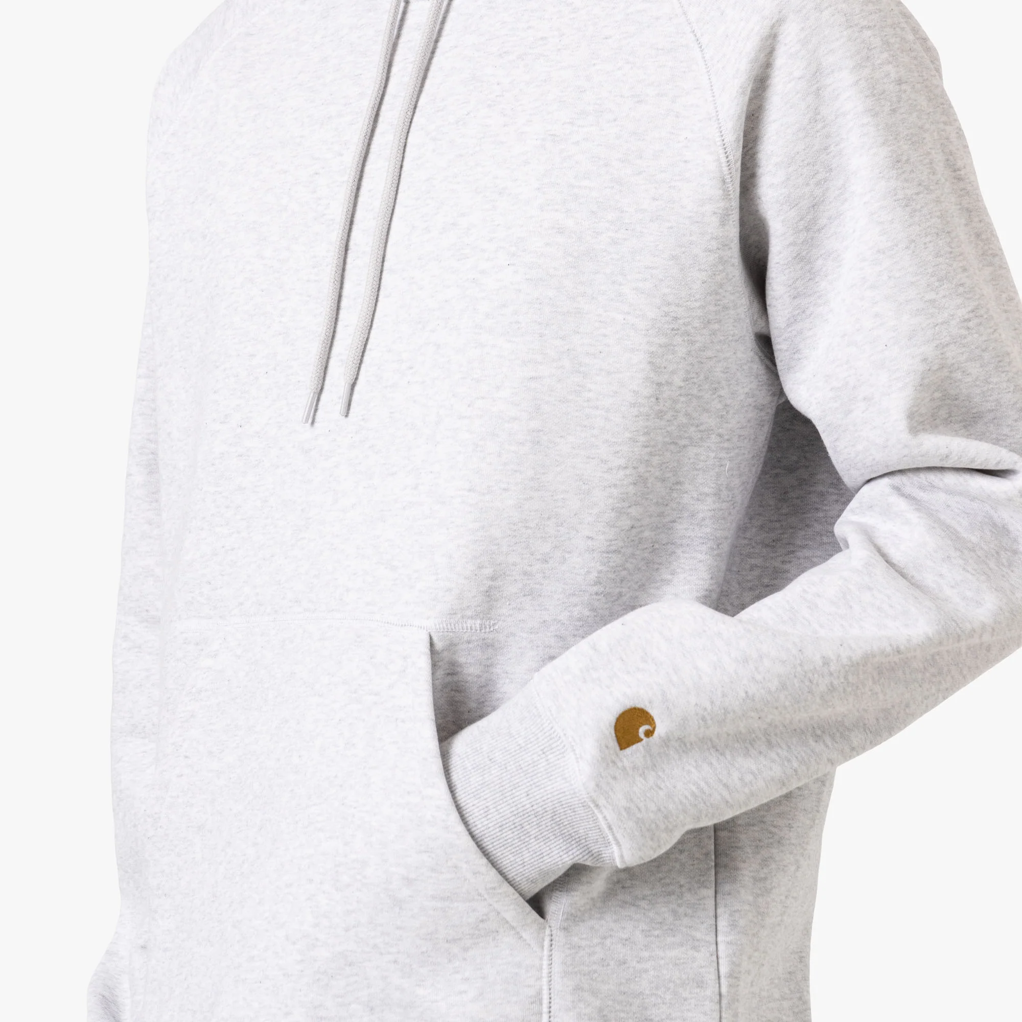 Carhartt WIP Chase Hooded Sweatshirt / Ash Heather - Image 4