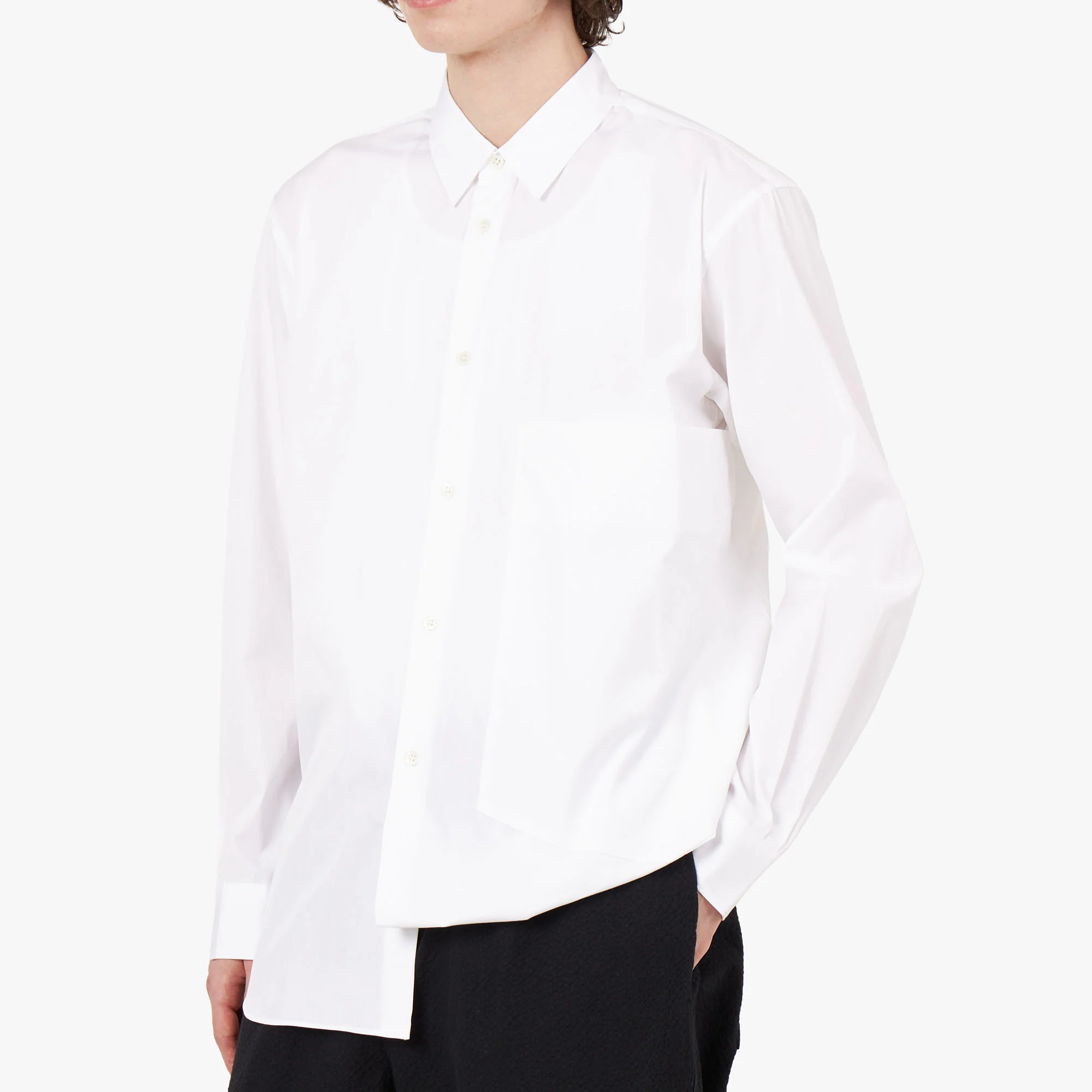 COMME des GARÇONS SHIRT Oversized Pocket Shirt / White - Image 5
