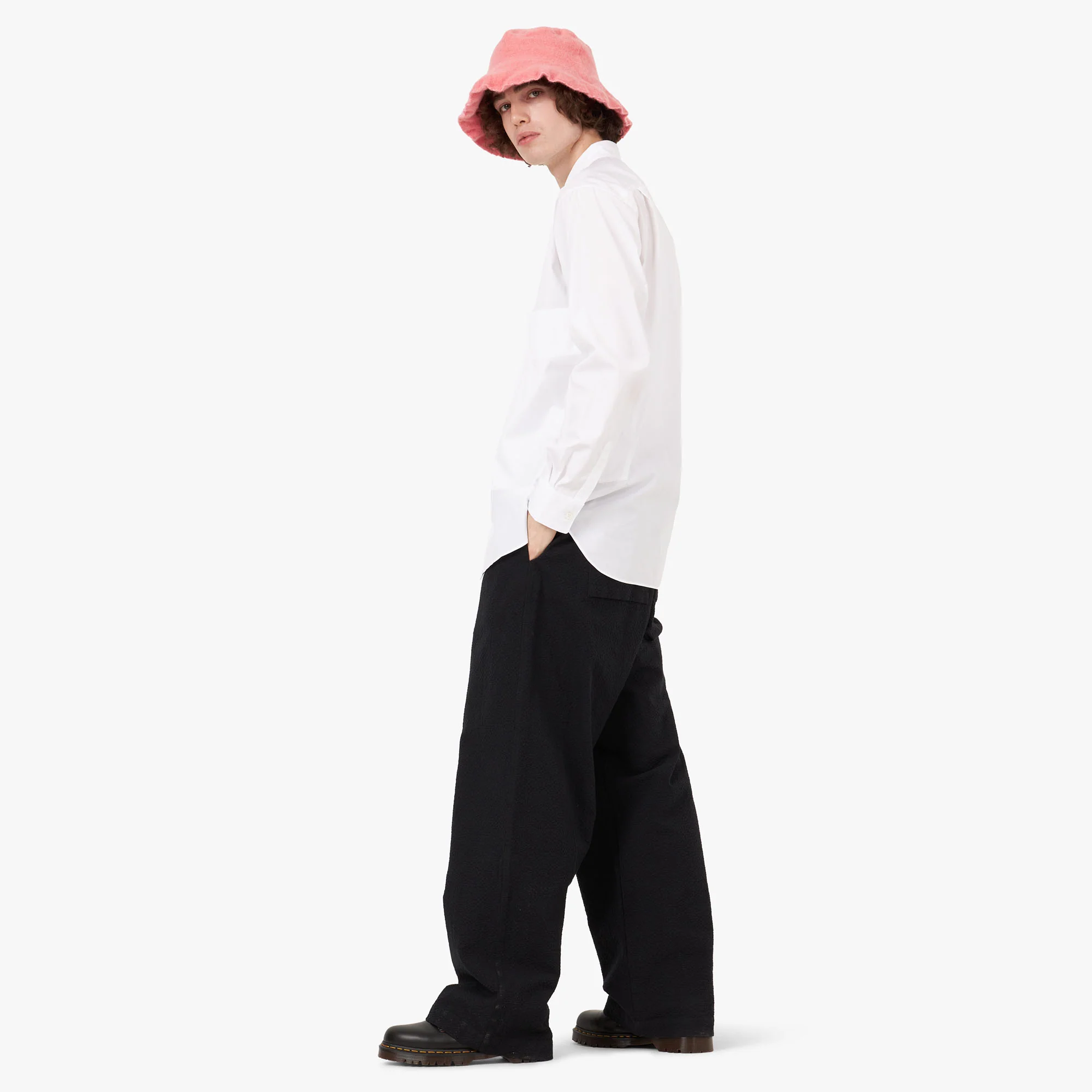 COMME des GARÇONS SHIRT Oversized Pocket Shirt / White - Image 6
