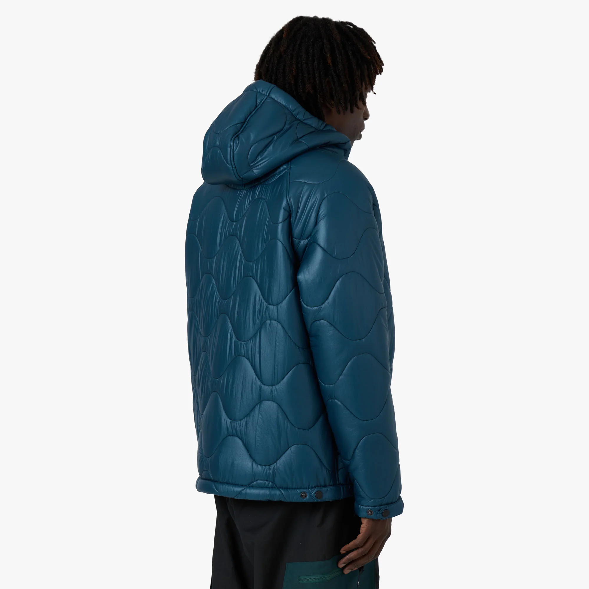 District Vision Quilted Fleece Lined Hooded Jacket / Dusk - Image 3