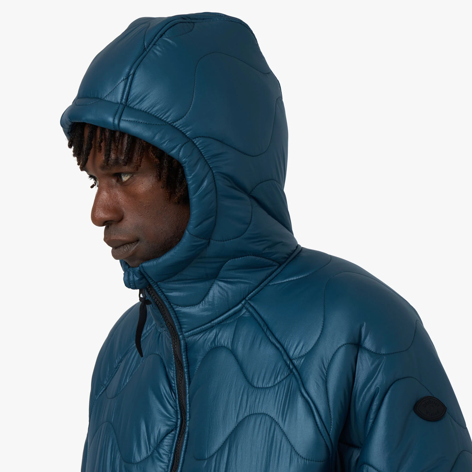 District Vision Quilted Fleece Lined Hooded Jacket / Dusk - Image 4