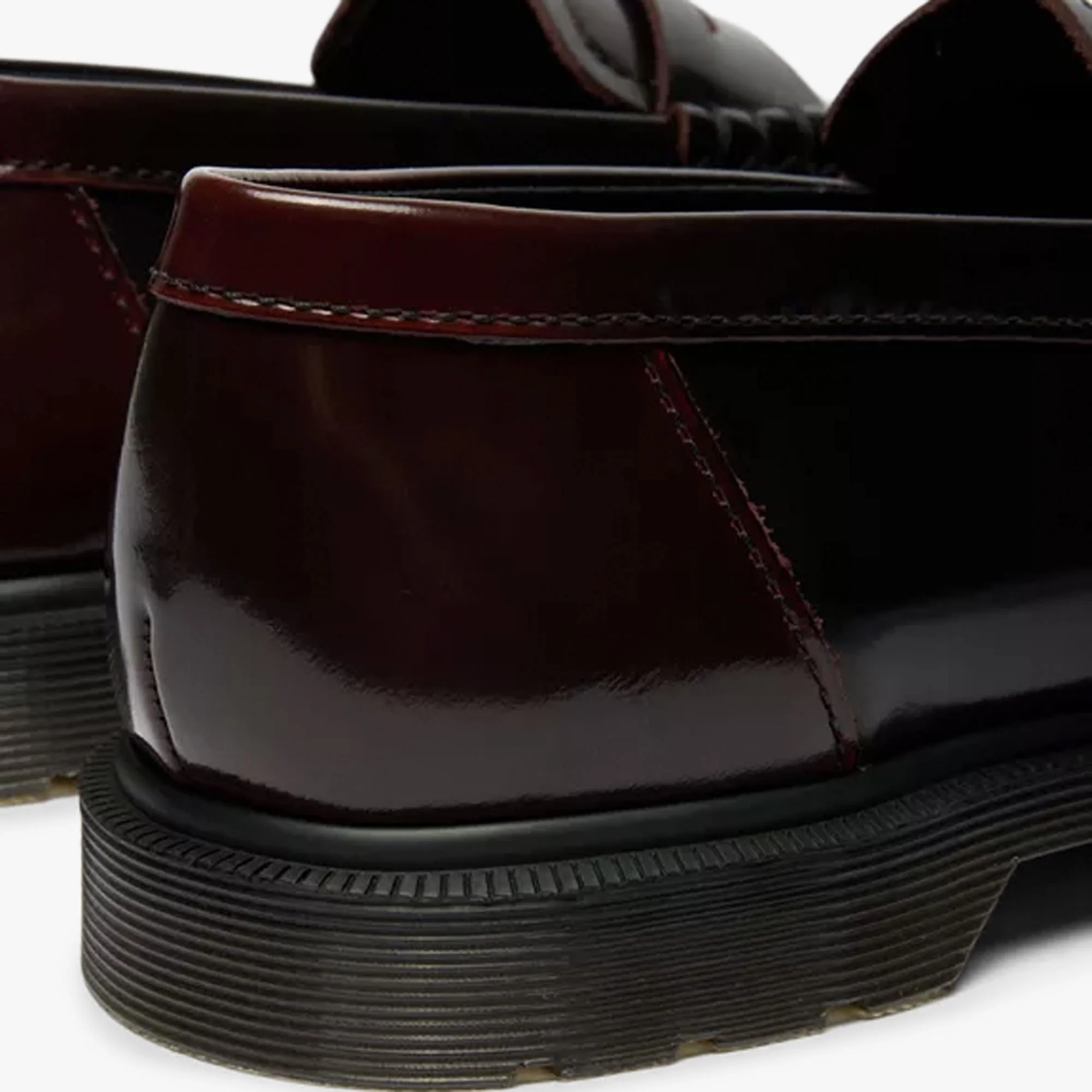 Dr. Martens Mayfare Rub Off Leather Penny Loafers / Cherry Red Arcadia - Image 3