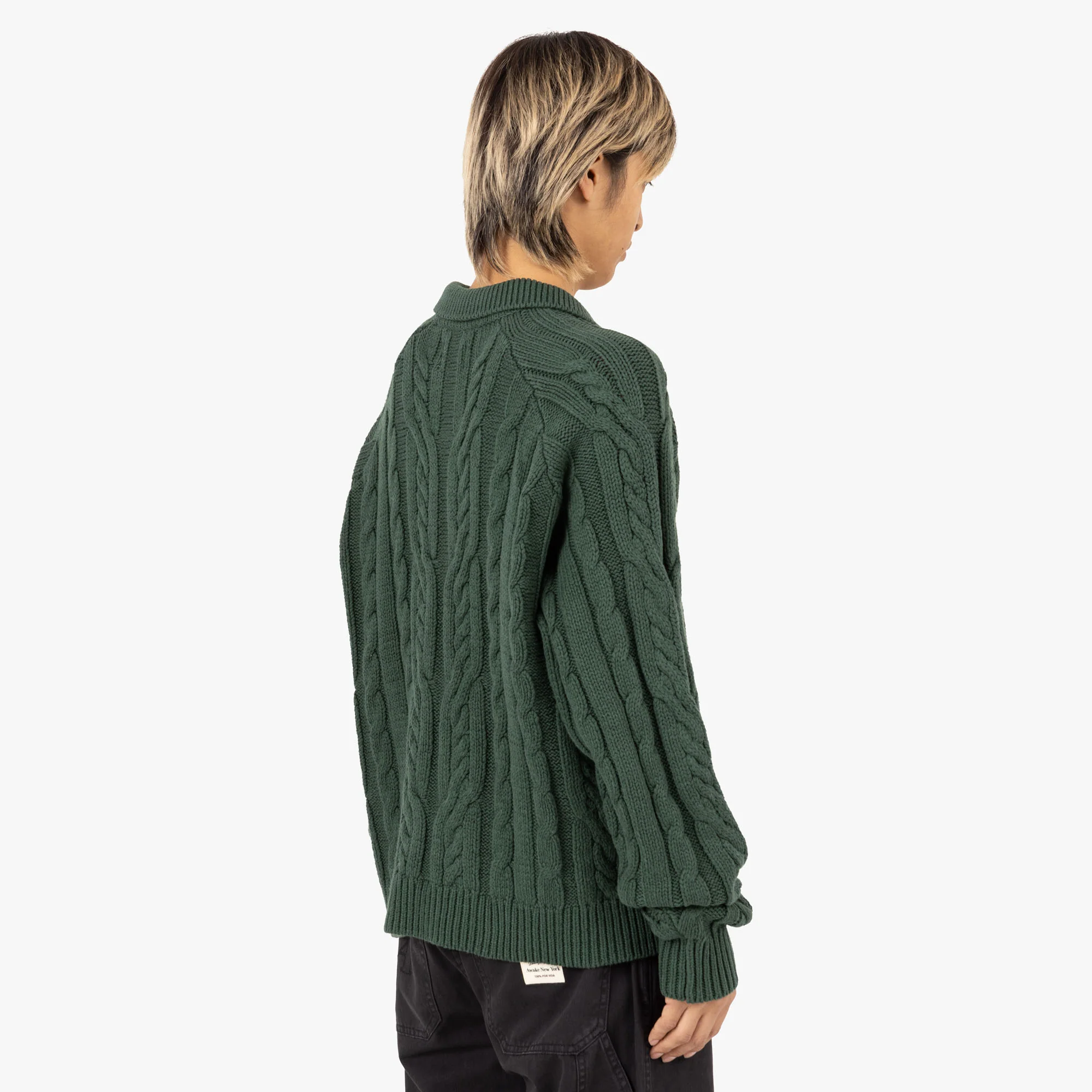 Honor The Gift Cable Zip Leisure Henley / Green - Image 3