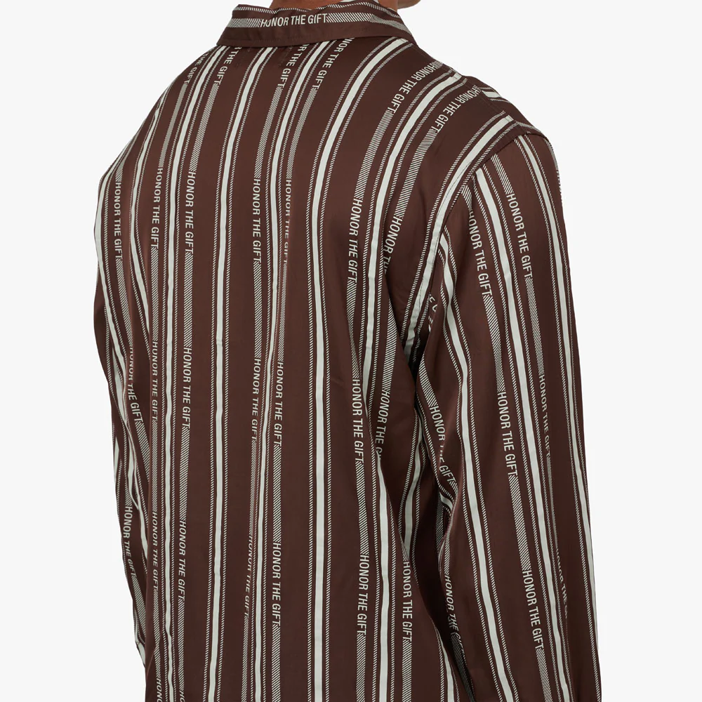 Honor The Gift Honor Stripe Long Sleeve Henley / Brown - Image 5