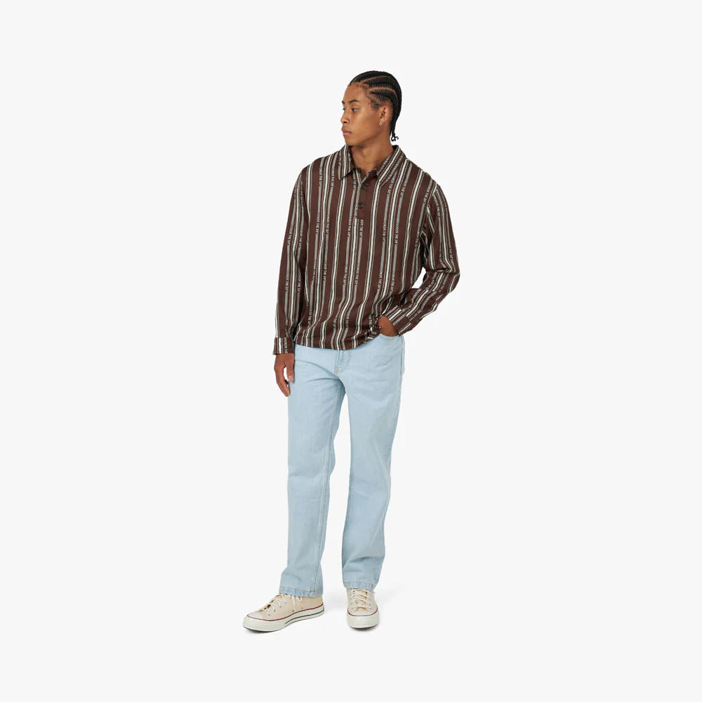 Honor The Gift Honor Stripe Long Sleeve Henley / Brown - Image 6