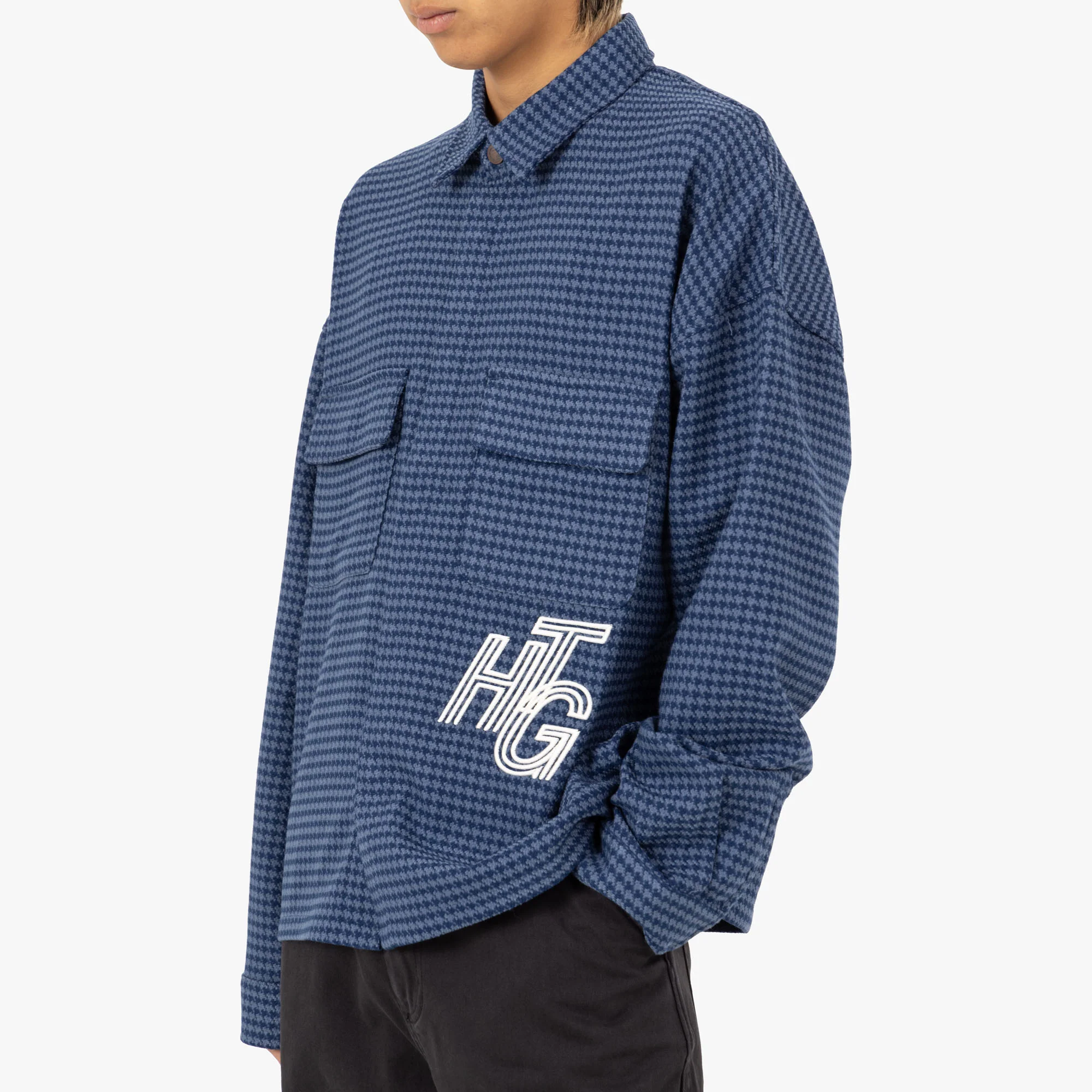 Honor The Gift Houndstooth Shirt / Navy - Image 4