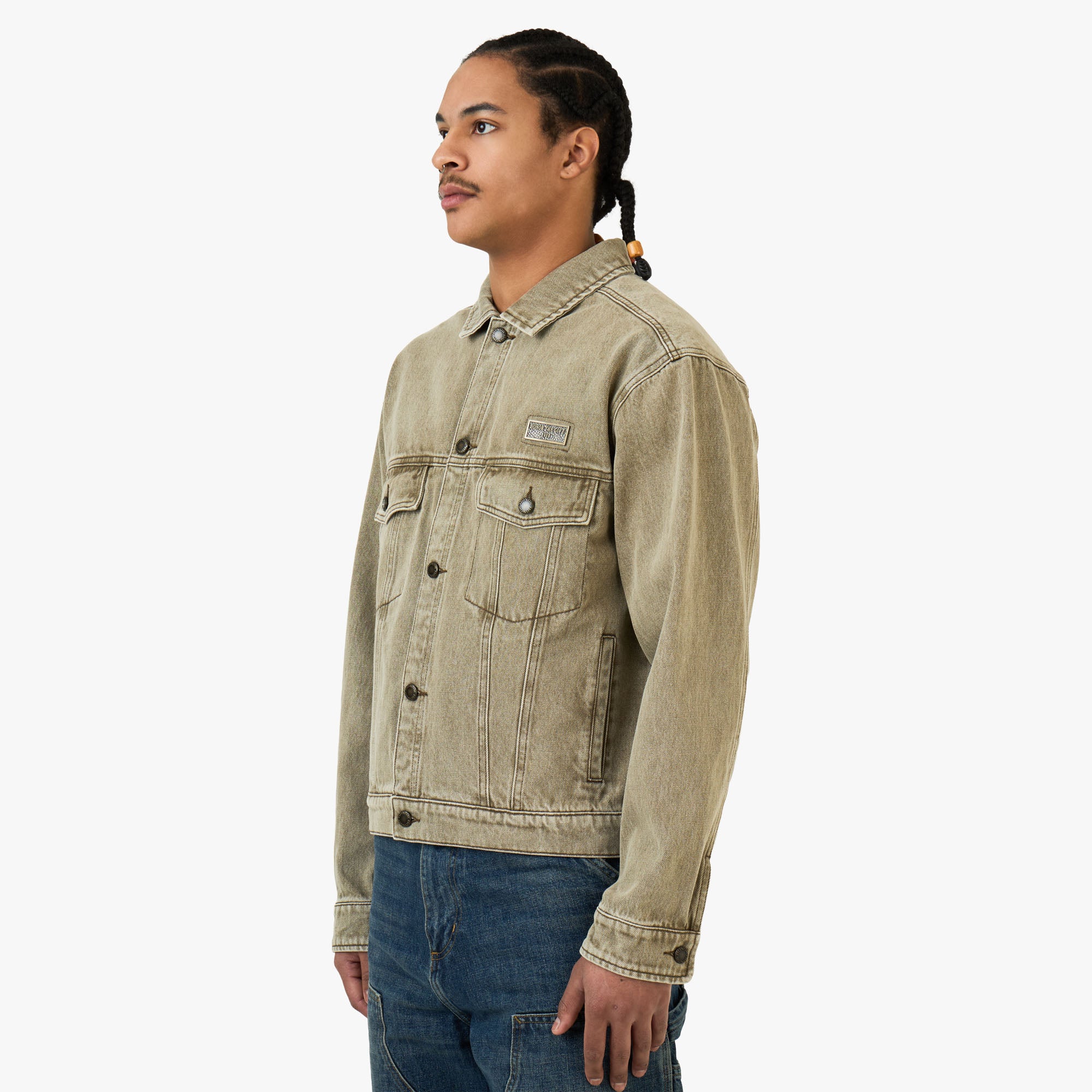 Honor The Gift Washed Twill Trucker Jacket / Taupe - Image 2