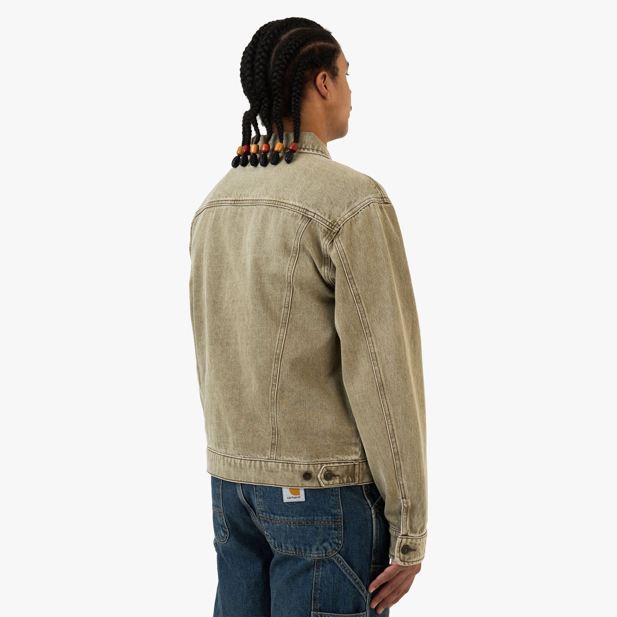 Honor The Gift Washed Twill Trucker Jacket / Taupe - Image 3