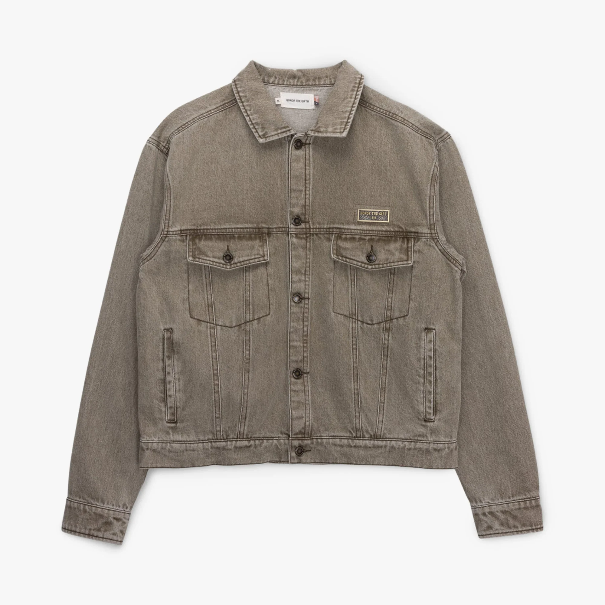 Honor The Gift Washed Twill Trucker Jacket / Taupe - Image 7