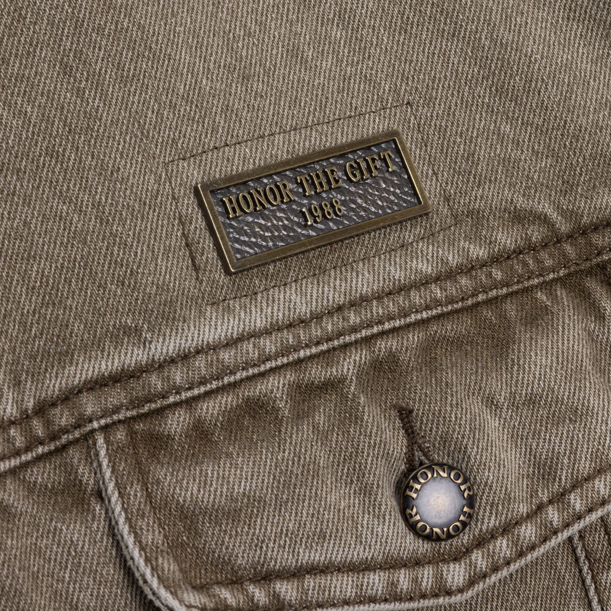 Honor The Gift Washed Twill Trucker Jacket / Taupe - Image 9