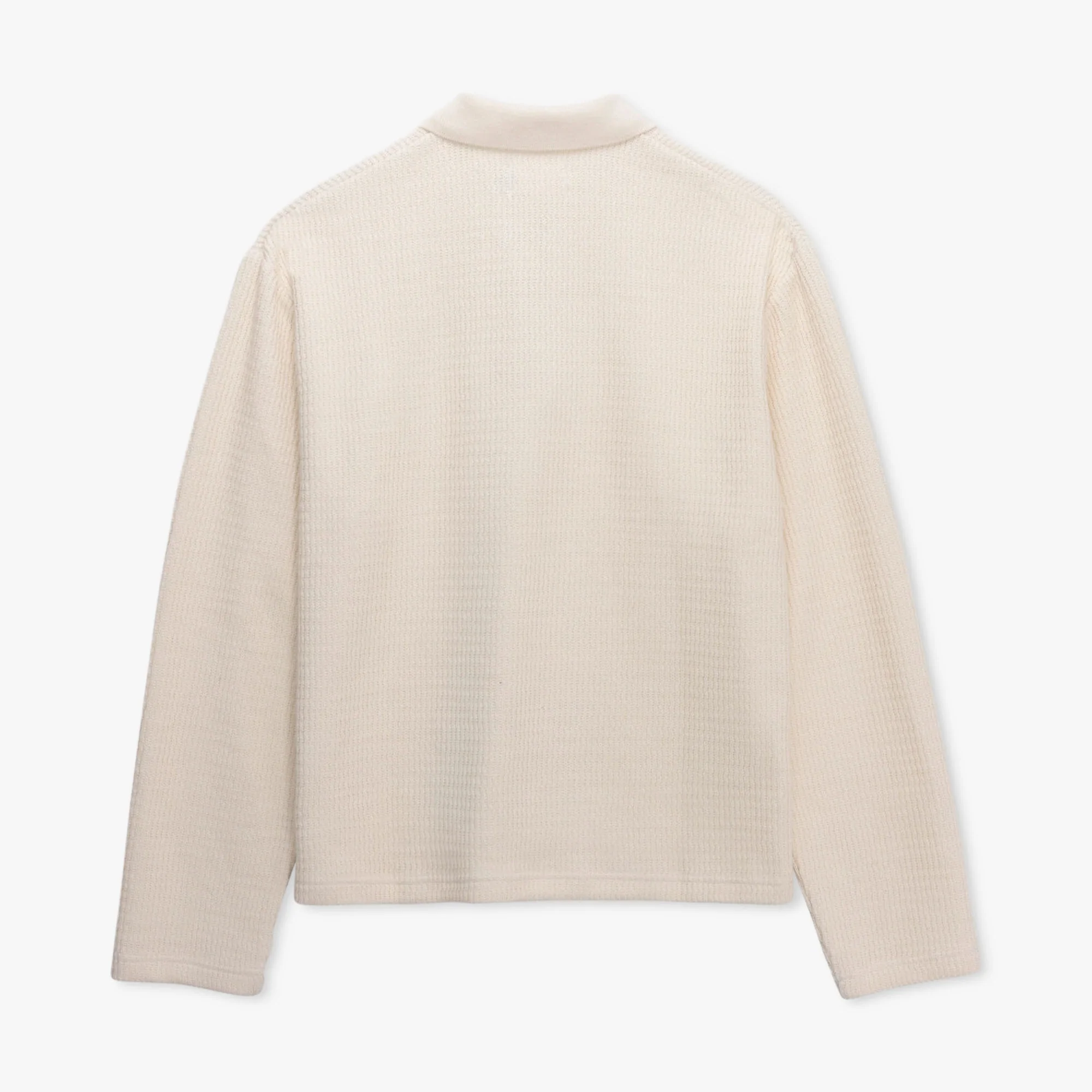 Honor The Gift Wavy Knit Longsleeve Polo / Bone - Image 8