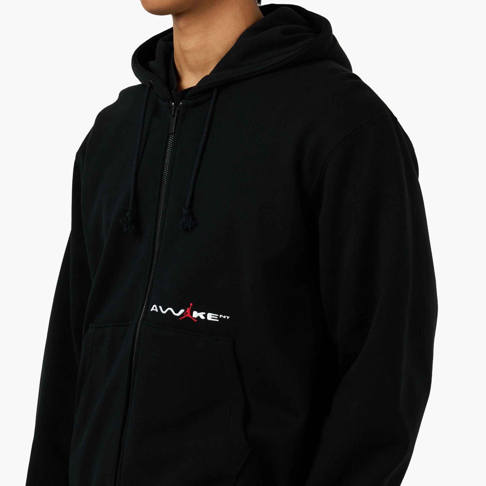 Jordan x Awake NY Full Zip Fleece Hoodie Black / University Red - Image 4