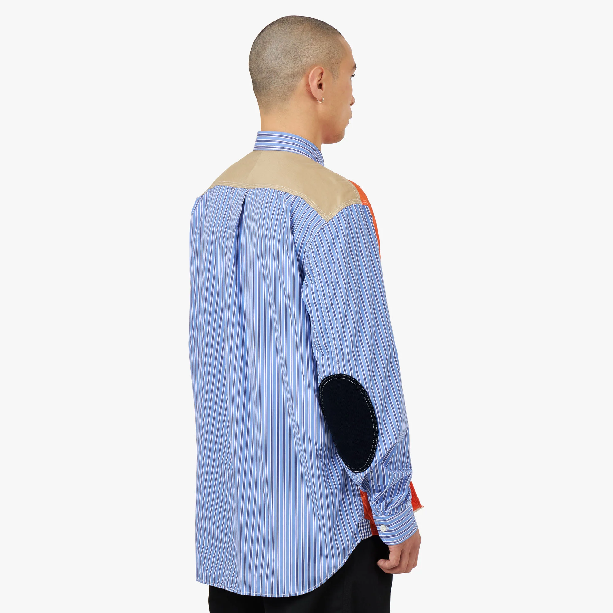 Junya Watanabe MAN Quilted Overshirt Blue / White - Orange - Image 3