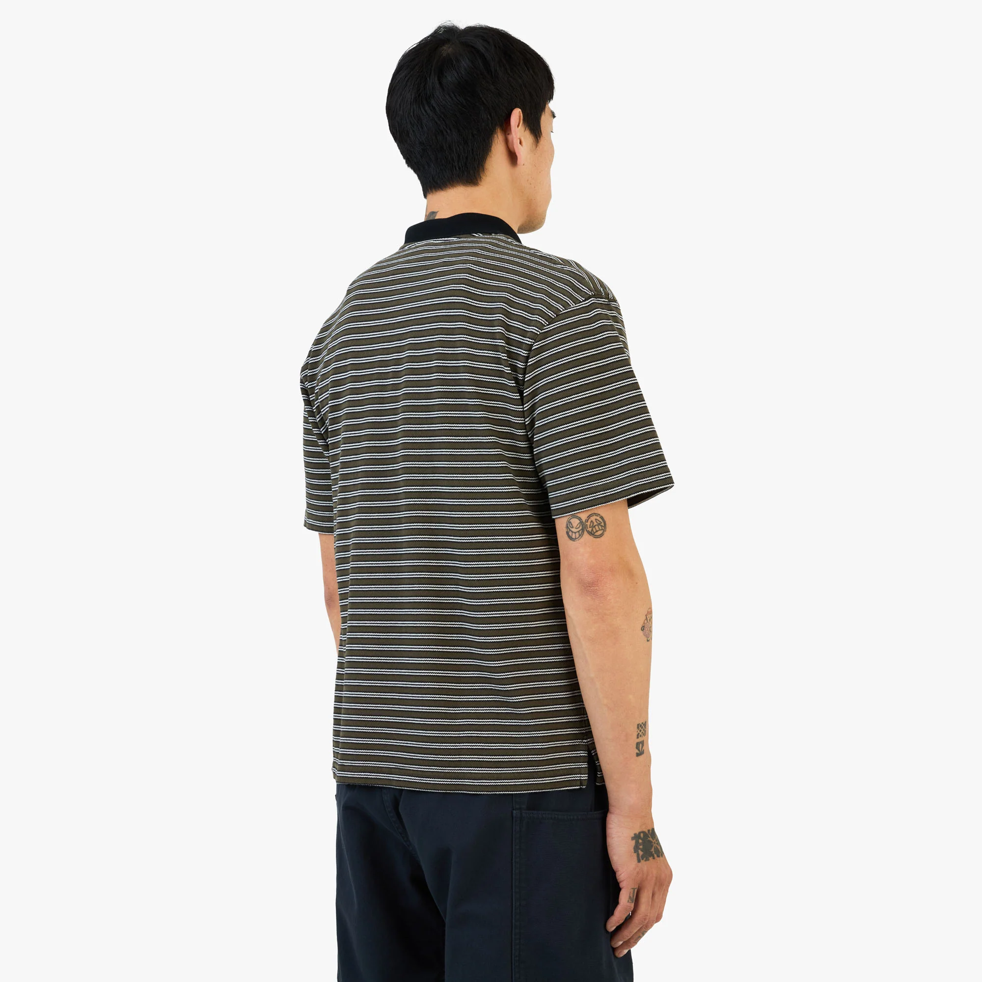 KHAKIS Stripe Shortsleeve Polo / Olive - Image 2