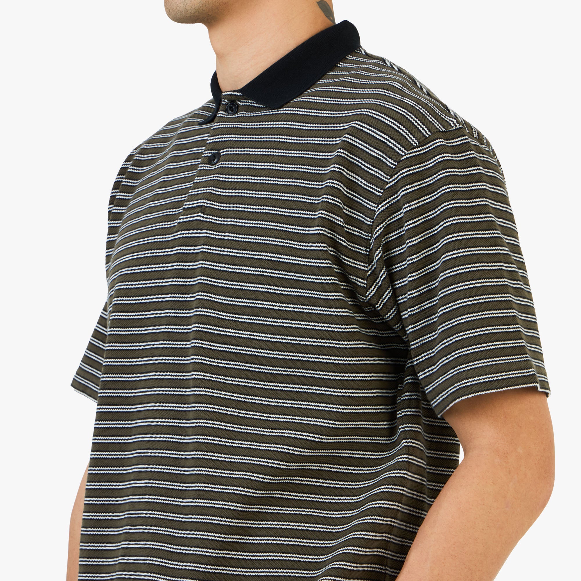 KHAKIS Stripe Shortsleeve Polo / Olive - Image 3