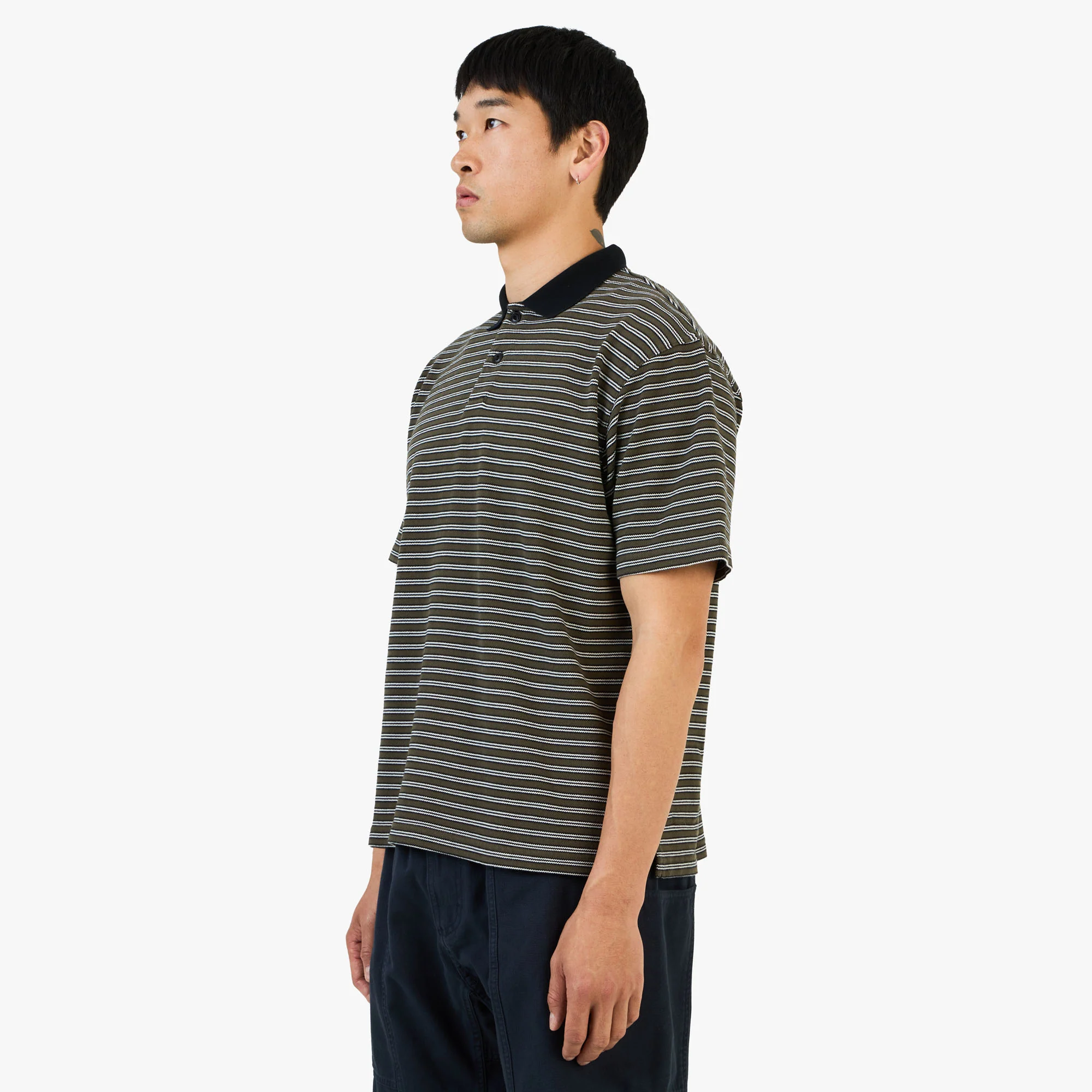 KHAKIS Stripe Shortsleeve Polo / Olive - Image 5
