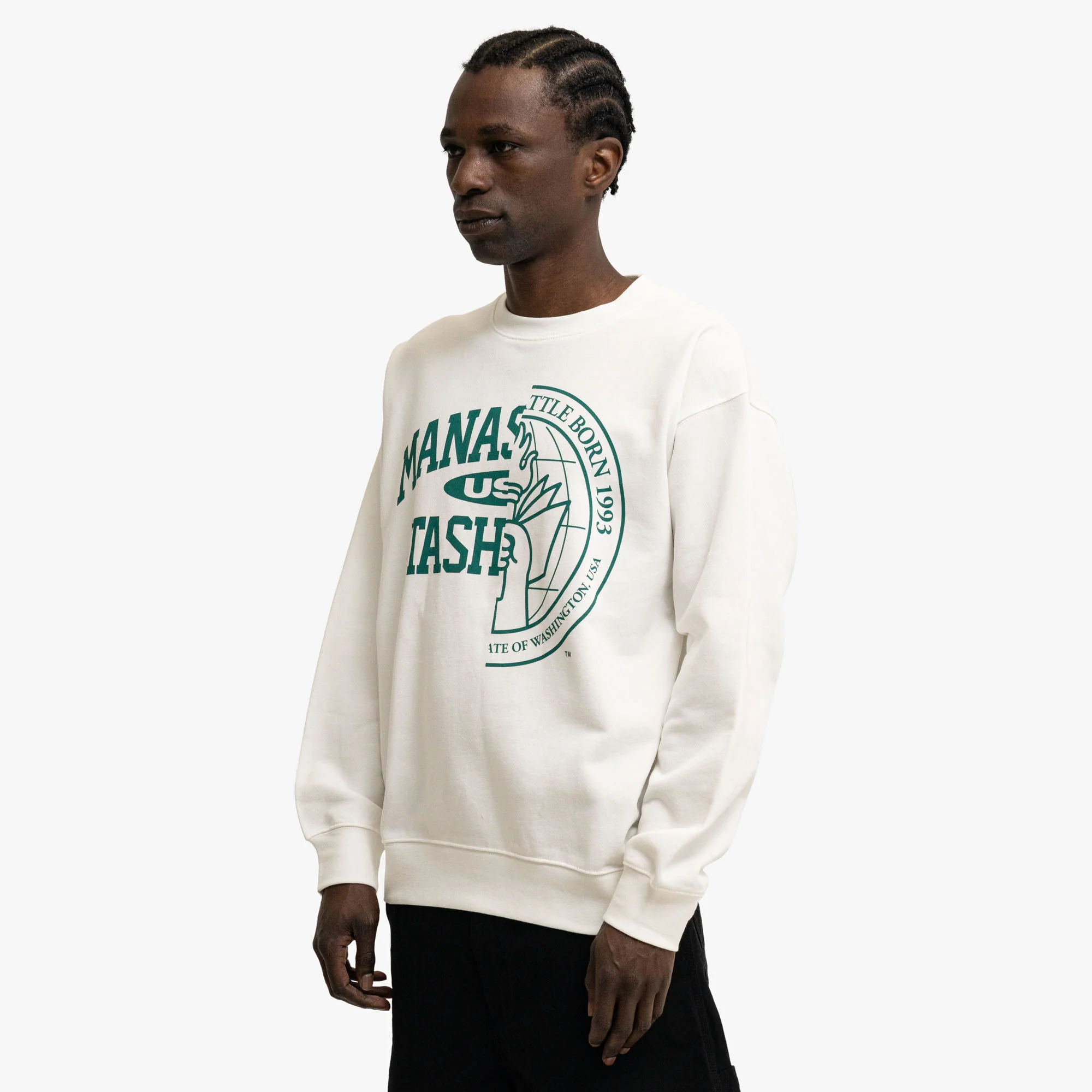 Manastash Collegiate Crewneck White - Image 2