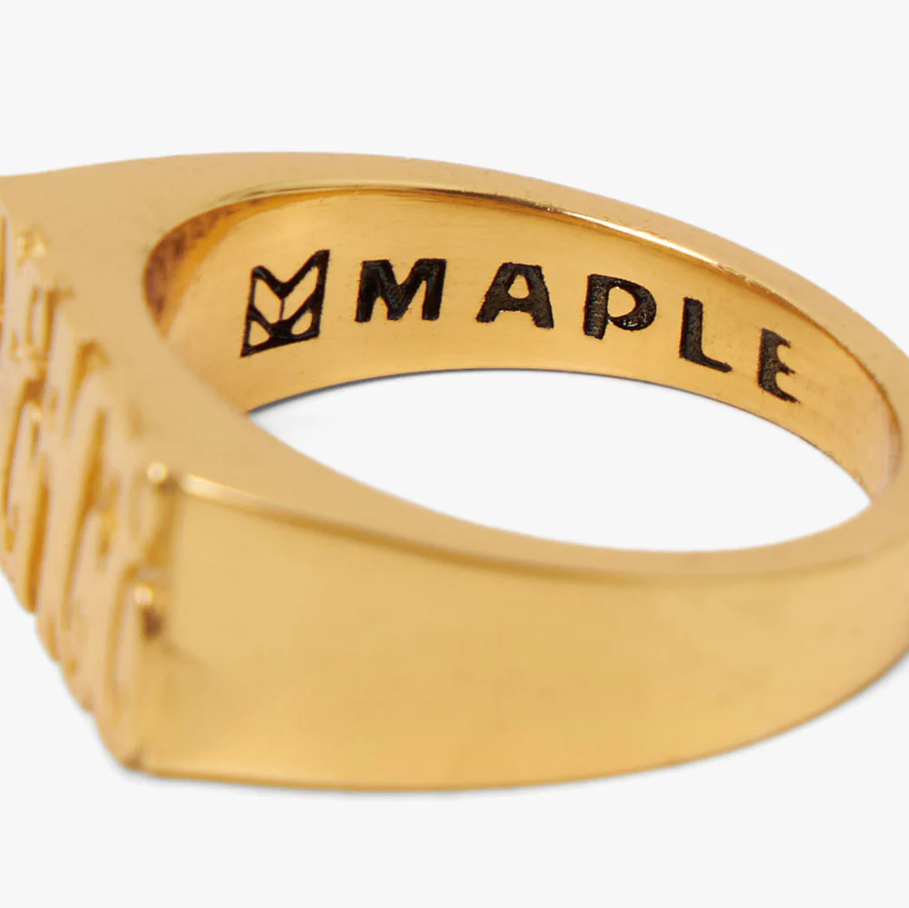 MAPLE Word Peace Ring / 14K Gold Plated - Image 3