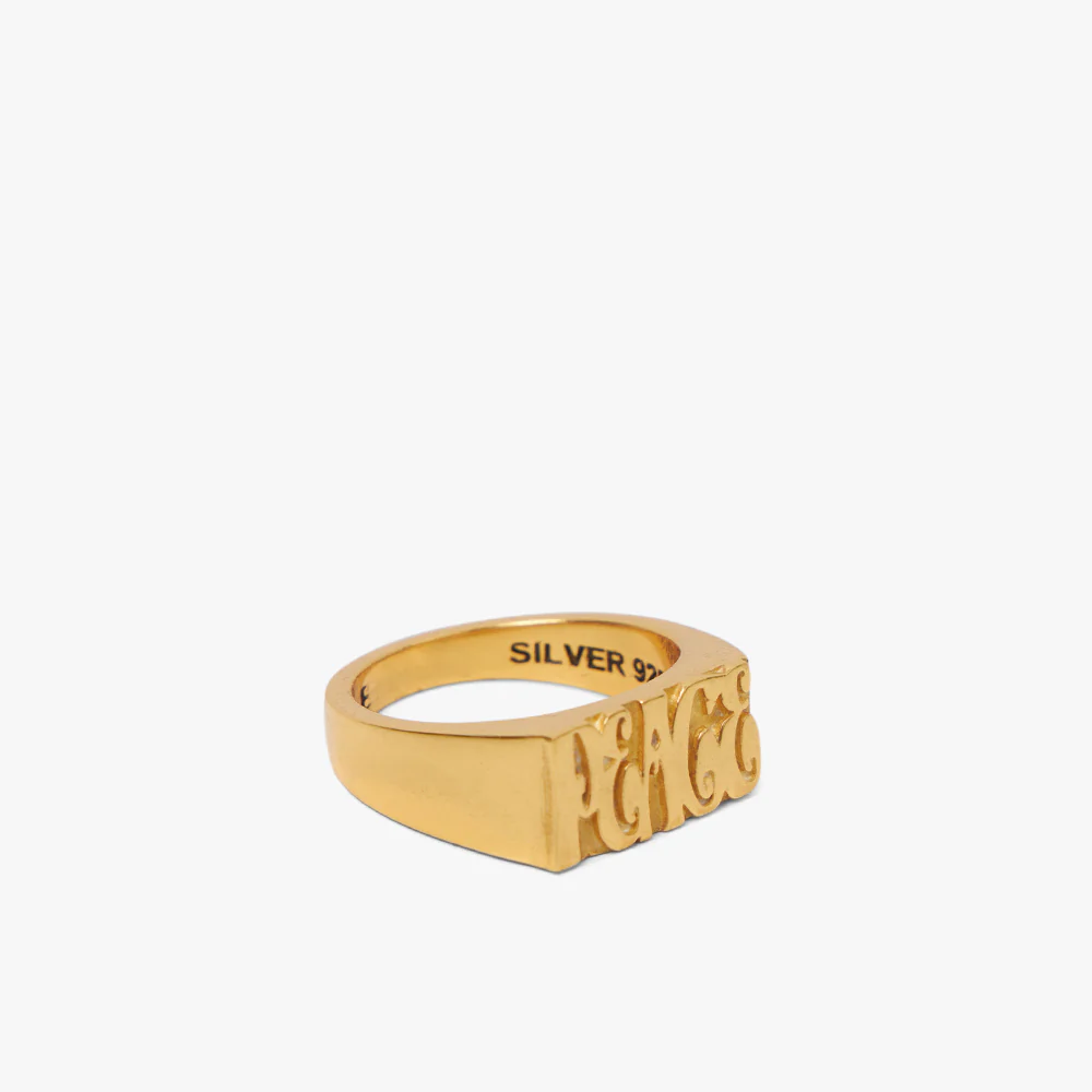 MAPLE Word Peace Ring / 14K Gold Plated - Image 4
