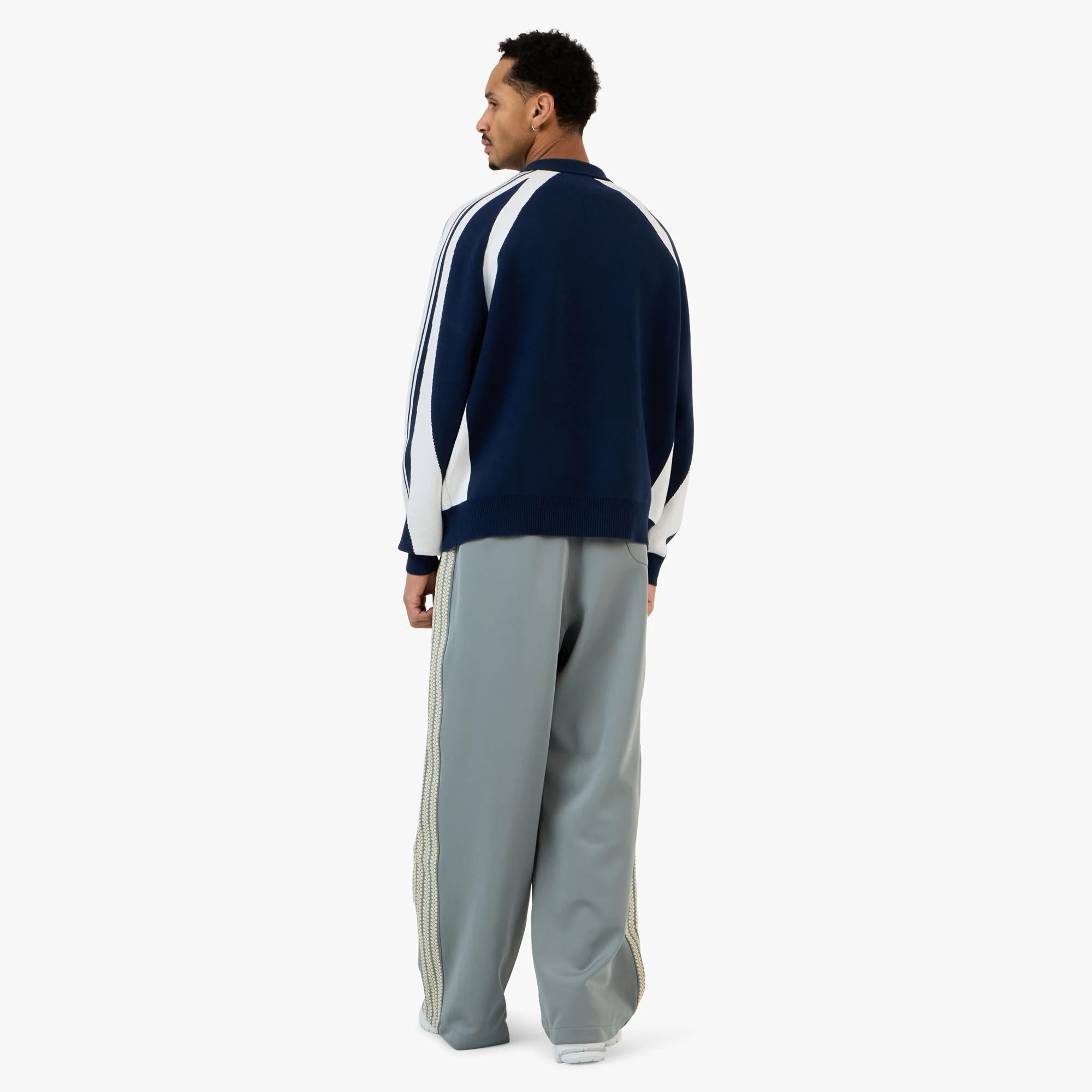 Metalwood Knit Football Top Navy - Image 7