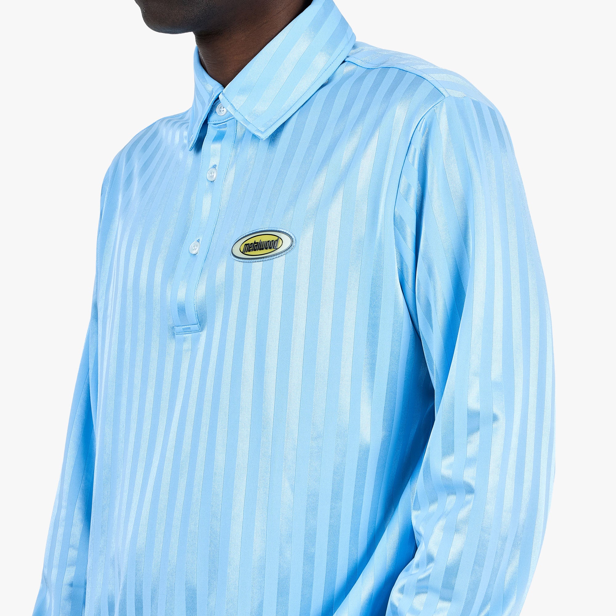 Metalwood Longsleeve Player Polo / Sky Blue - Image 4