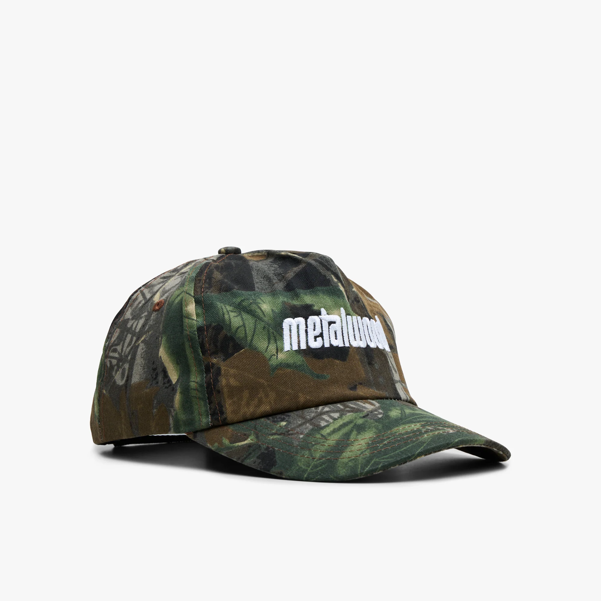Metalwood Metal Logo 5-Panel Hat / Real Leaf Camo - Image 4