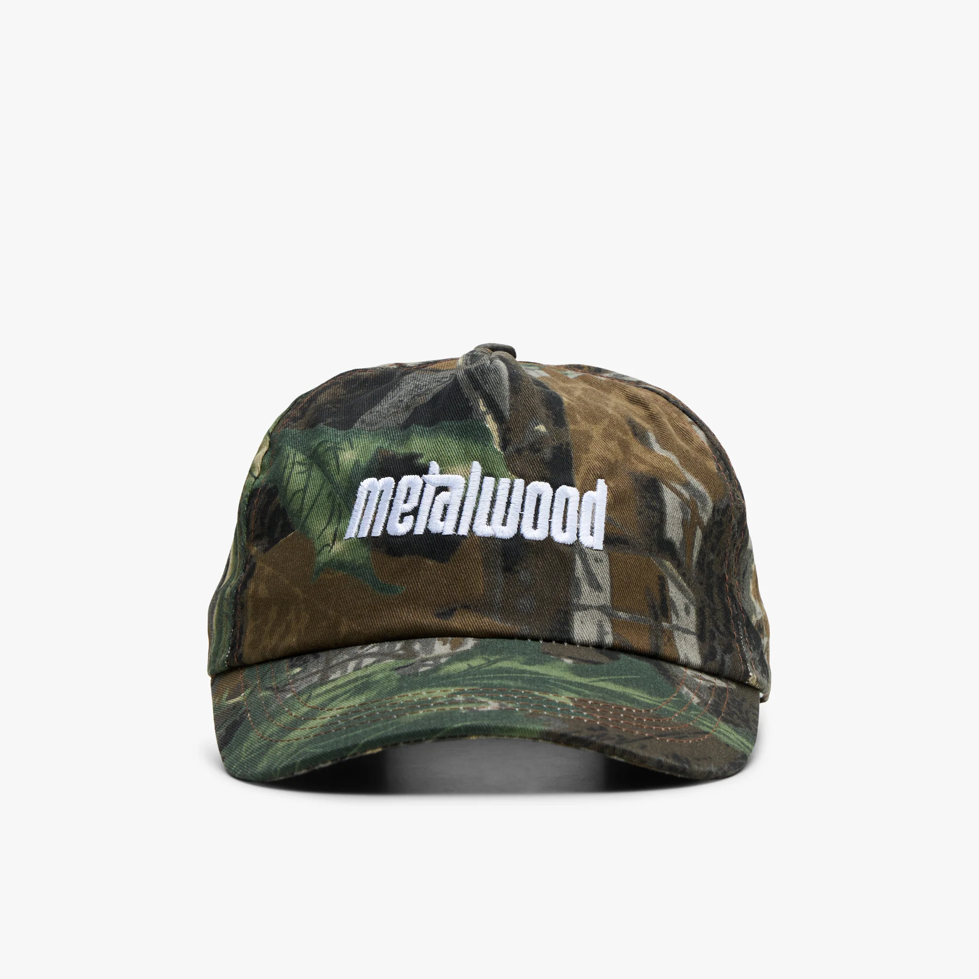 Metalwood Metal Logo 5-Panel Hat / Real Leaf Camo - Image 5
