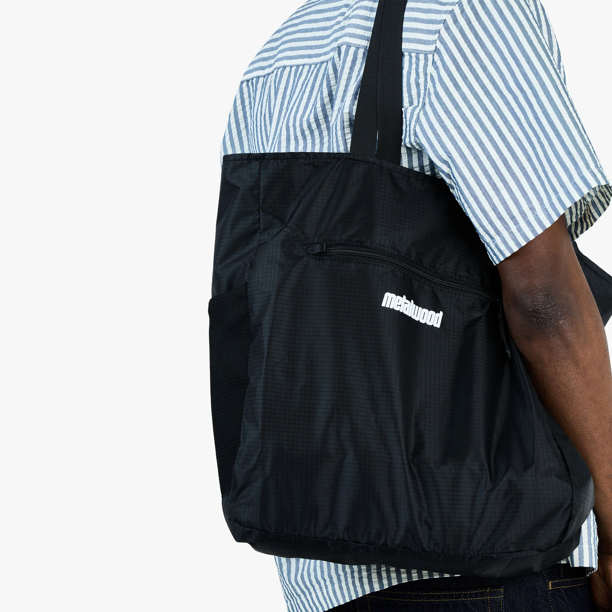 Metalwood Pocketable Tote / Black - Image 7
