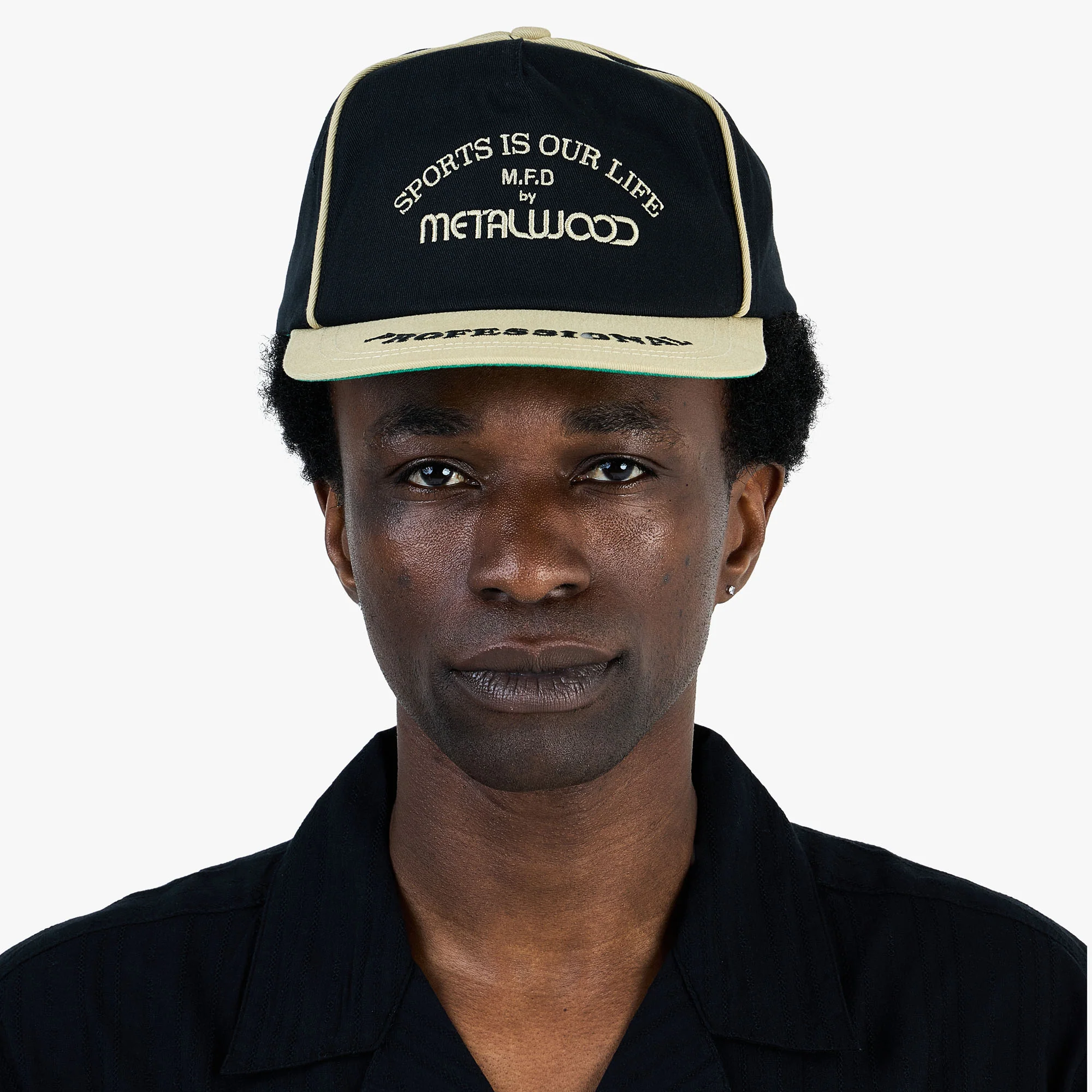 Metalwood Professional Piping Snapback Hat / Black