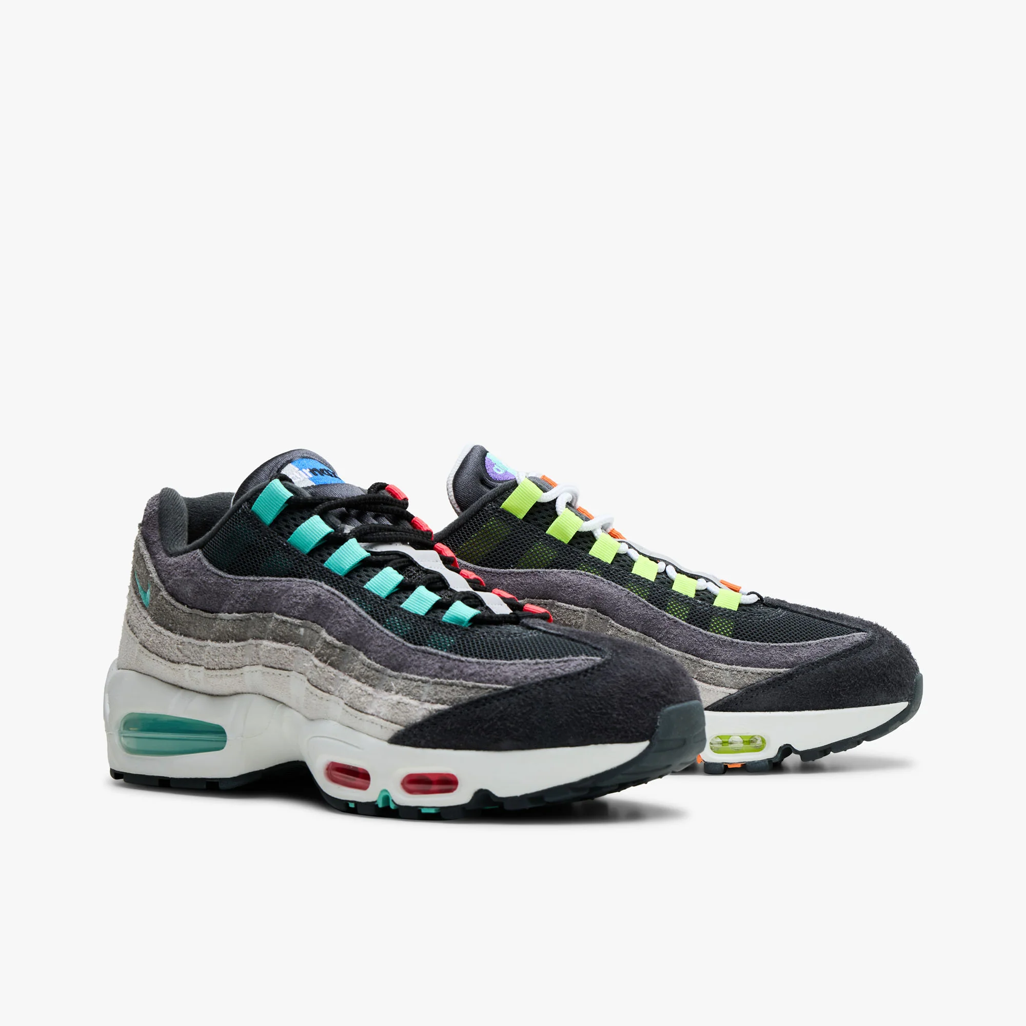 Nike Air Max 95 Big Bubble PRM Hyper Turquoise / Volt - Solar Red - Image 2