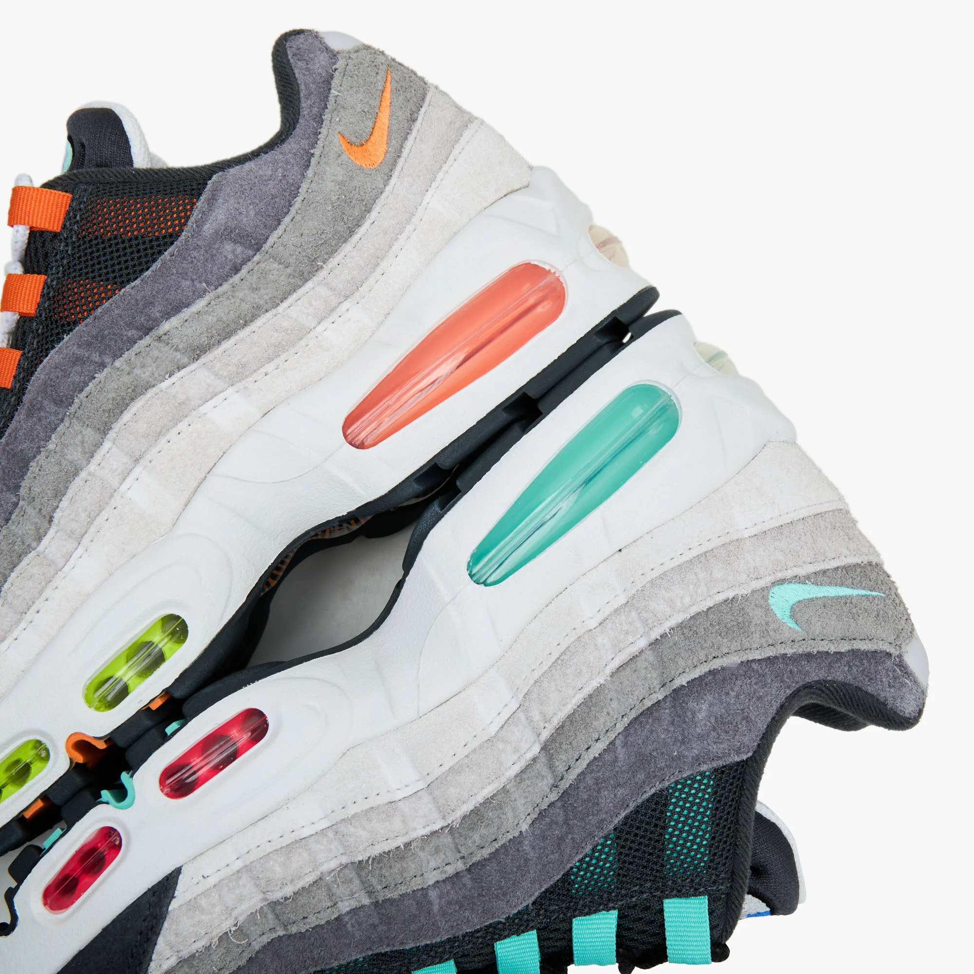 Nike Air Max 95 Big Bubble PRM Hyper Turquoise / Volt - Solar Red - Image 7