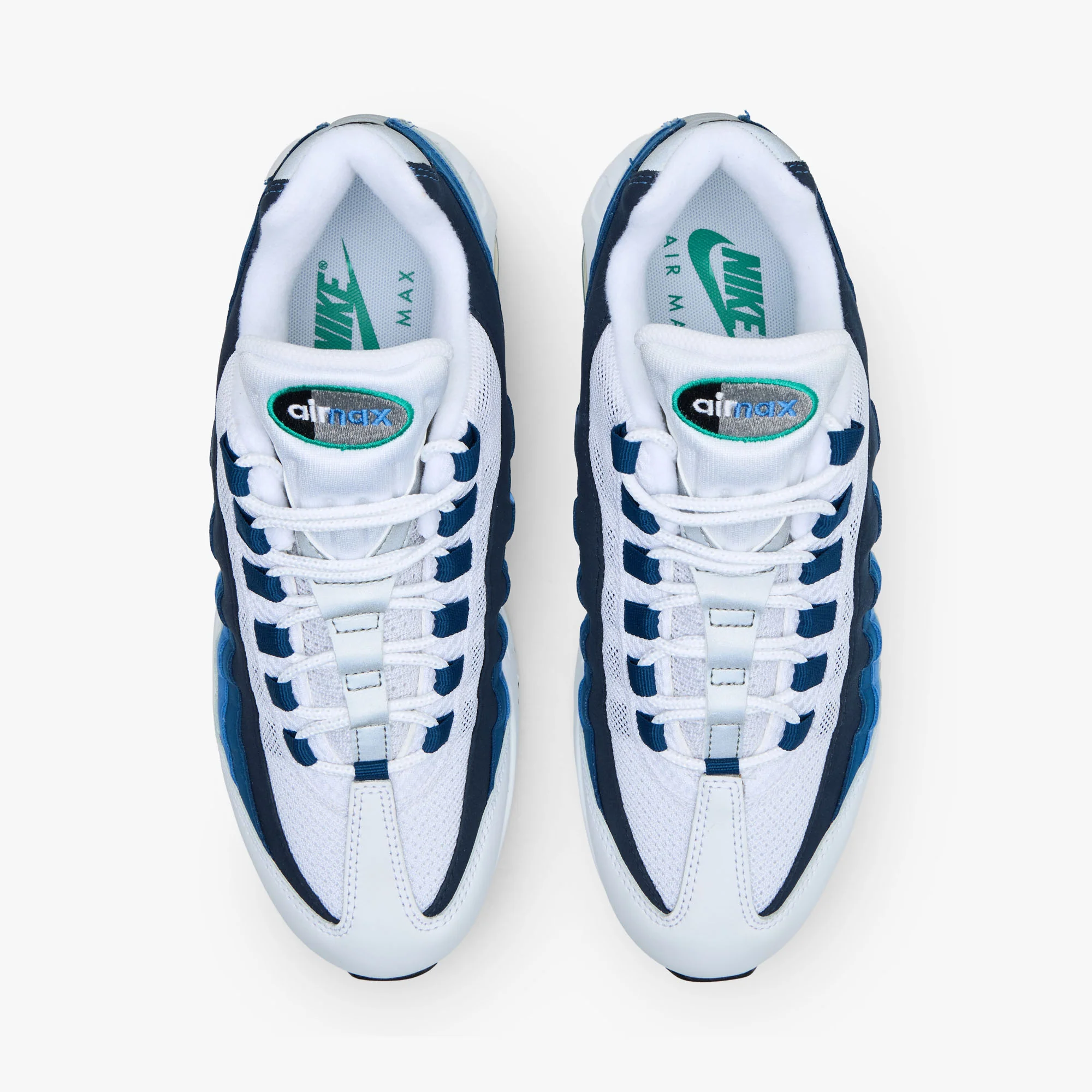 Nike Air Max 95 OG White / Emerald Green - Lake Blue - Image 4