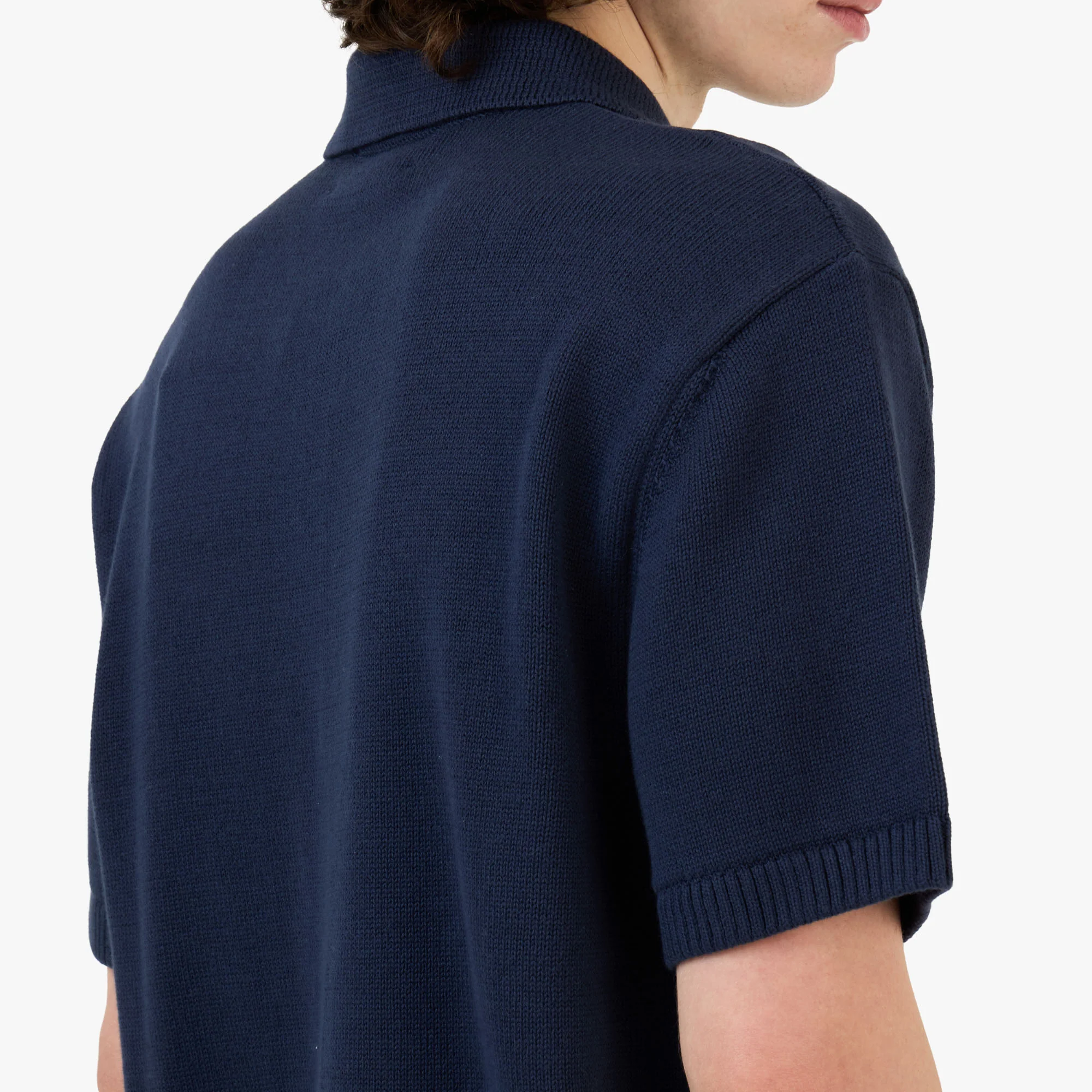 Palmes Cotton Knit Polo / Navy - Image 5