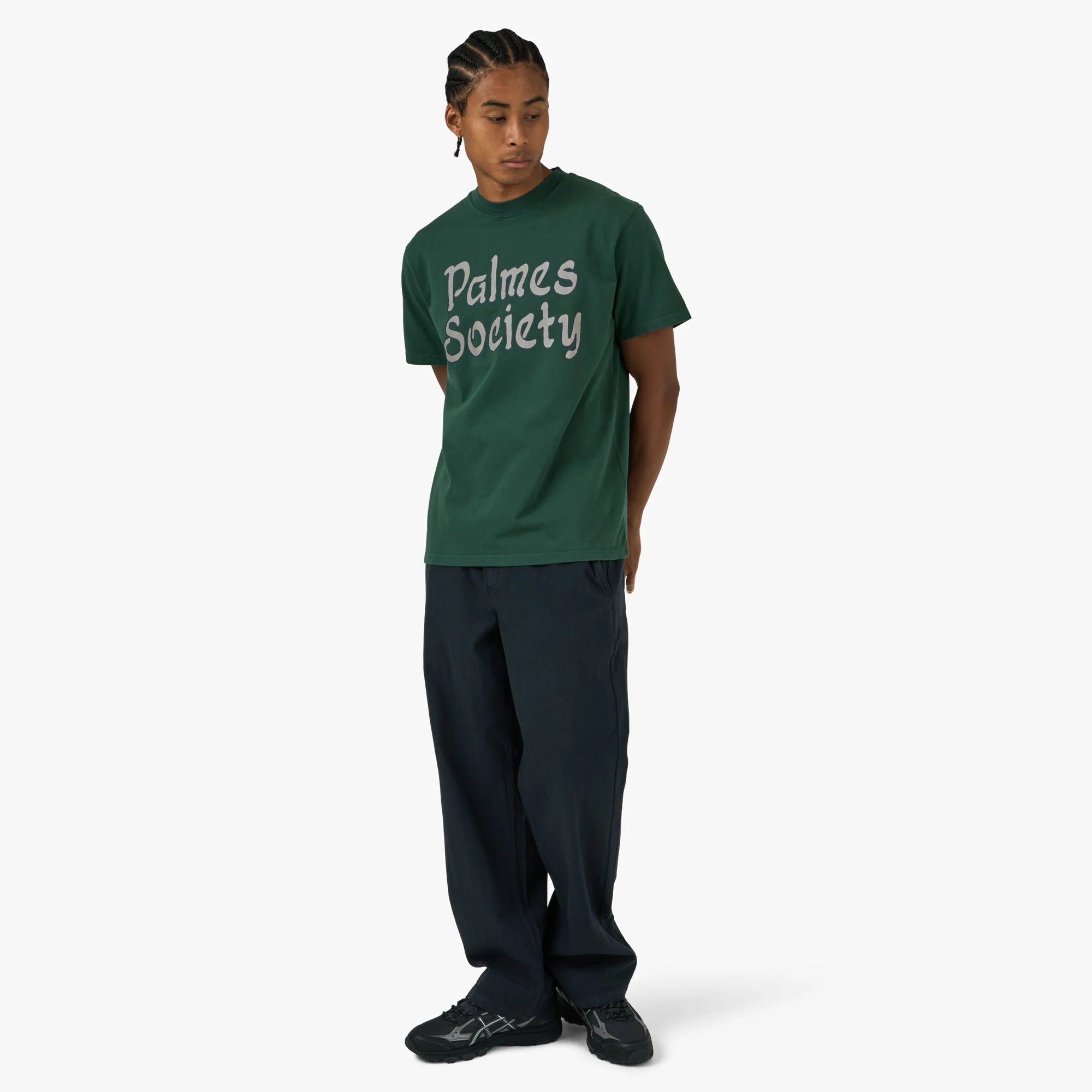 Palmes Society T-Shirt Dark Green - Image 6