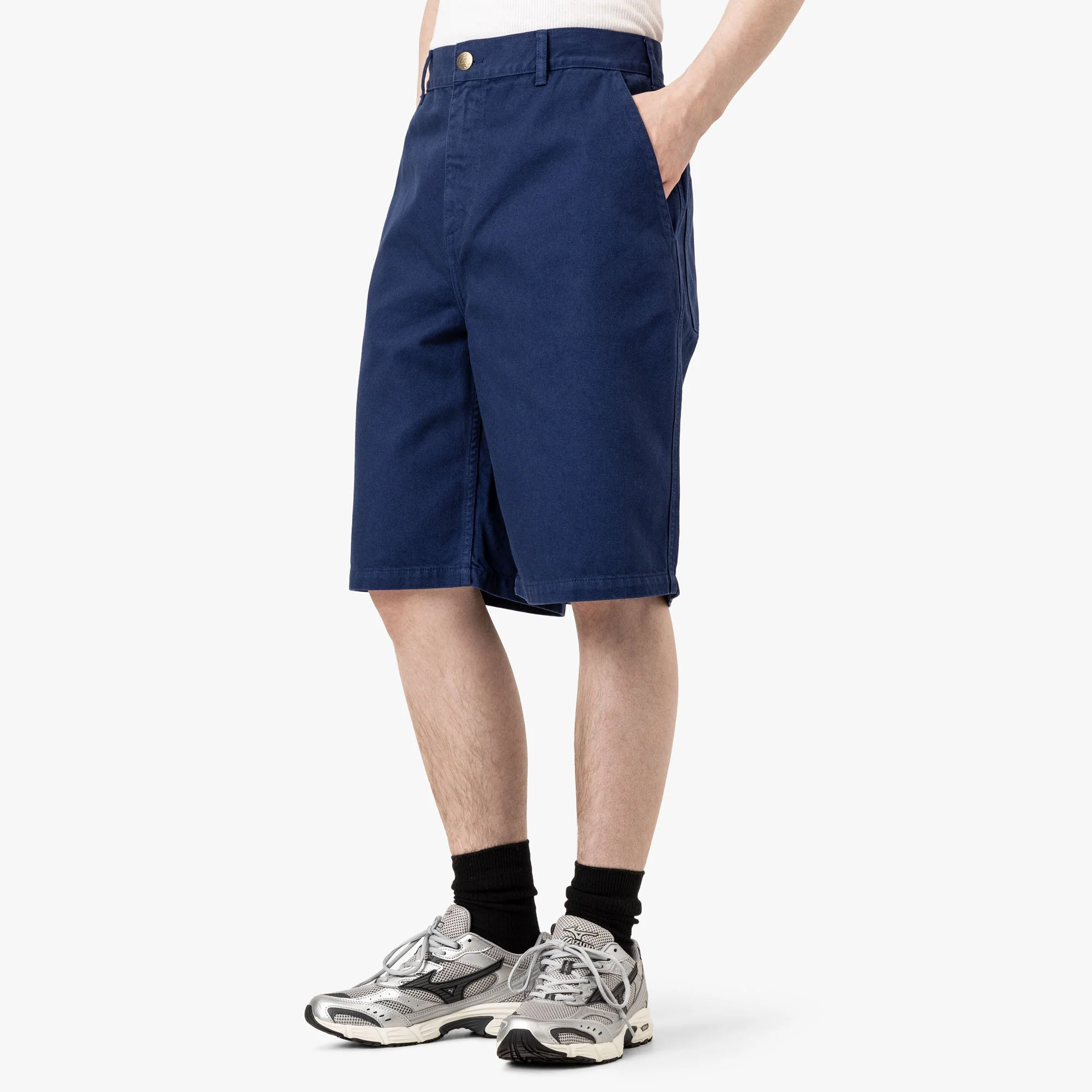 Palmes Twill Patch Shorts Blue - Image 2