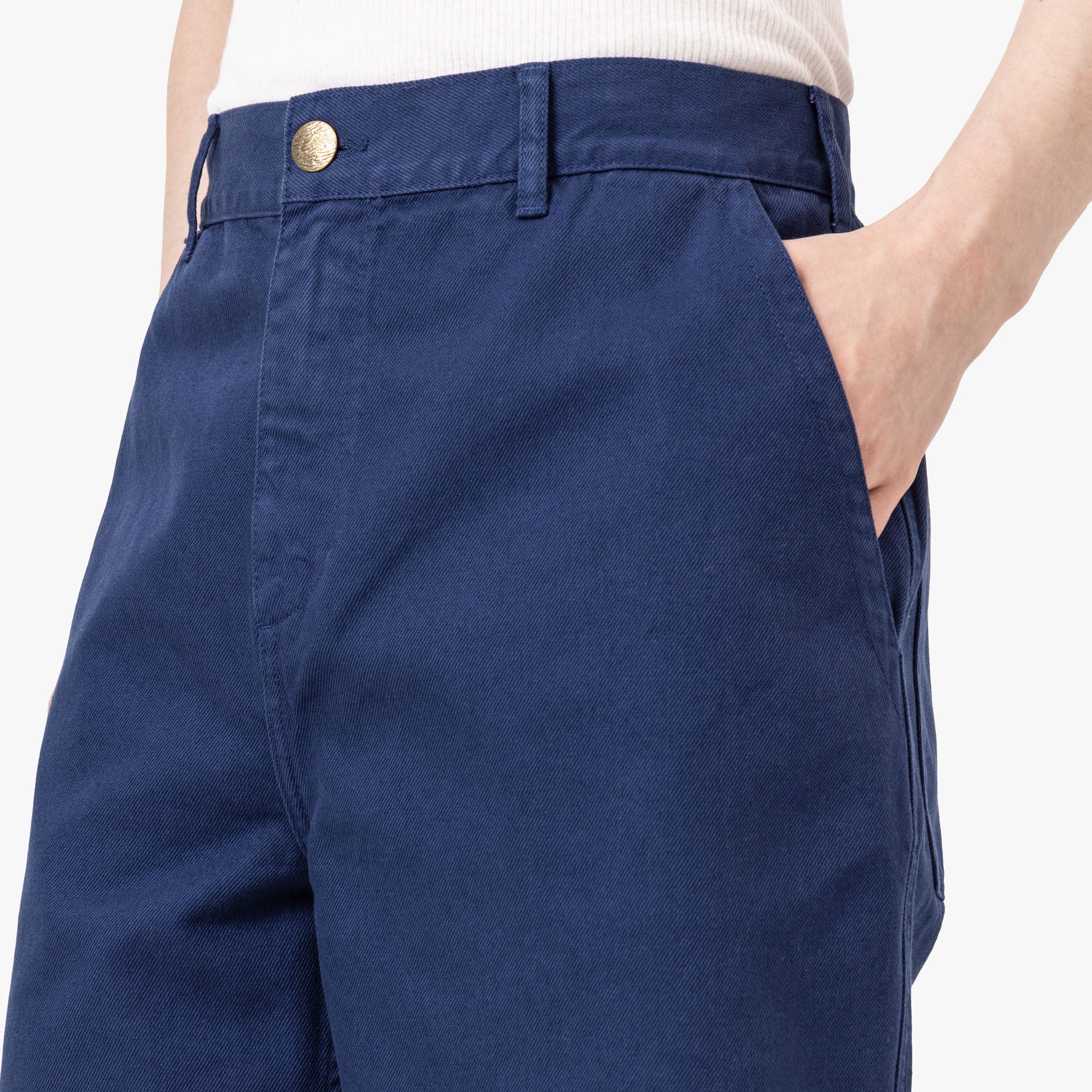 Palmes Twill Patch Shorts Blue - Image 4