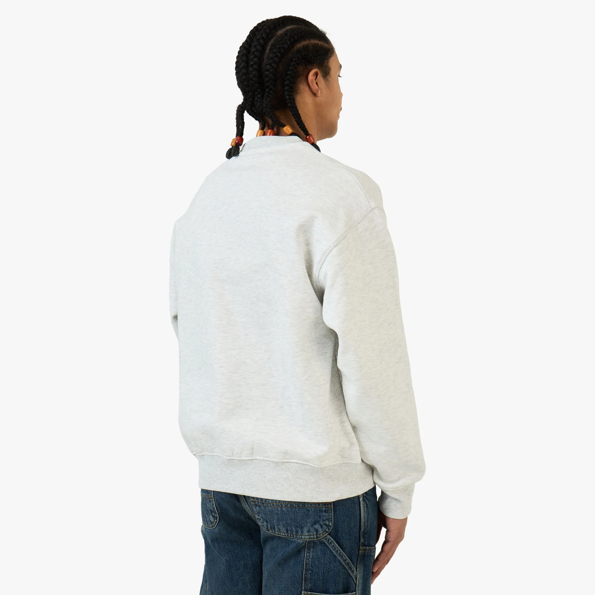 Patta Arc Logo Crewneck Sweater / Light Melange Grey - Image 3