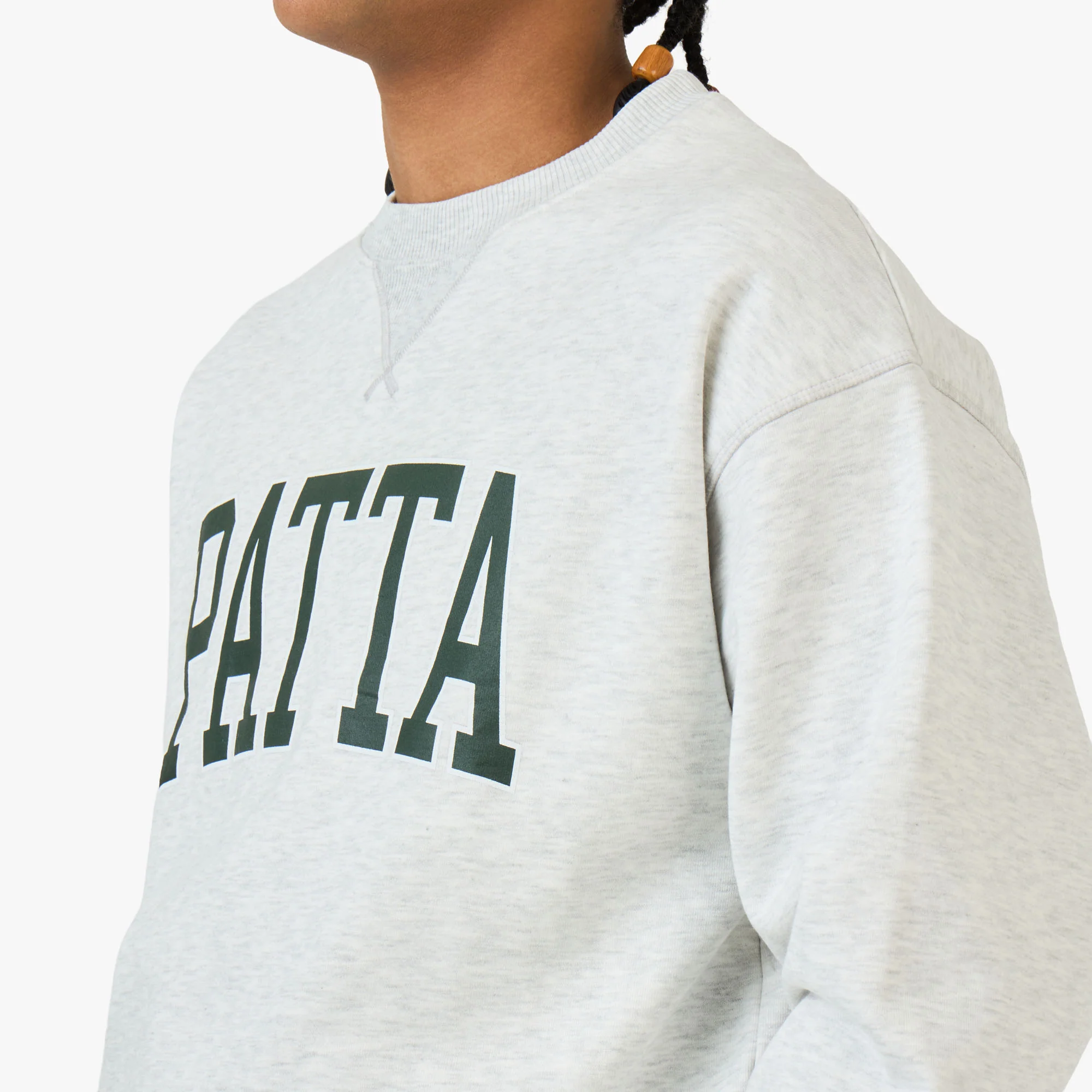 Patta Arc Logo Crewneck Sweater / Light Melange Grey - Image 4