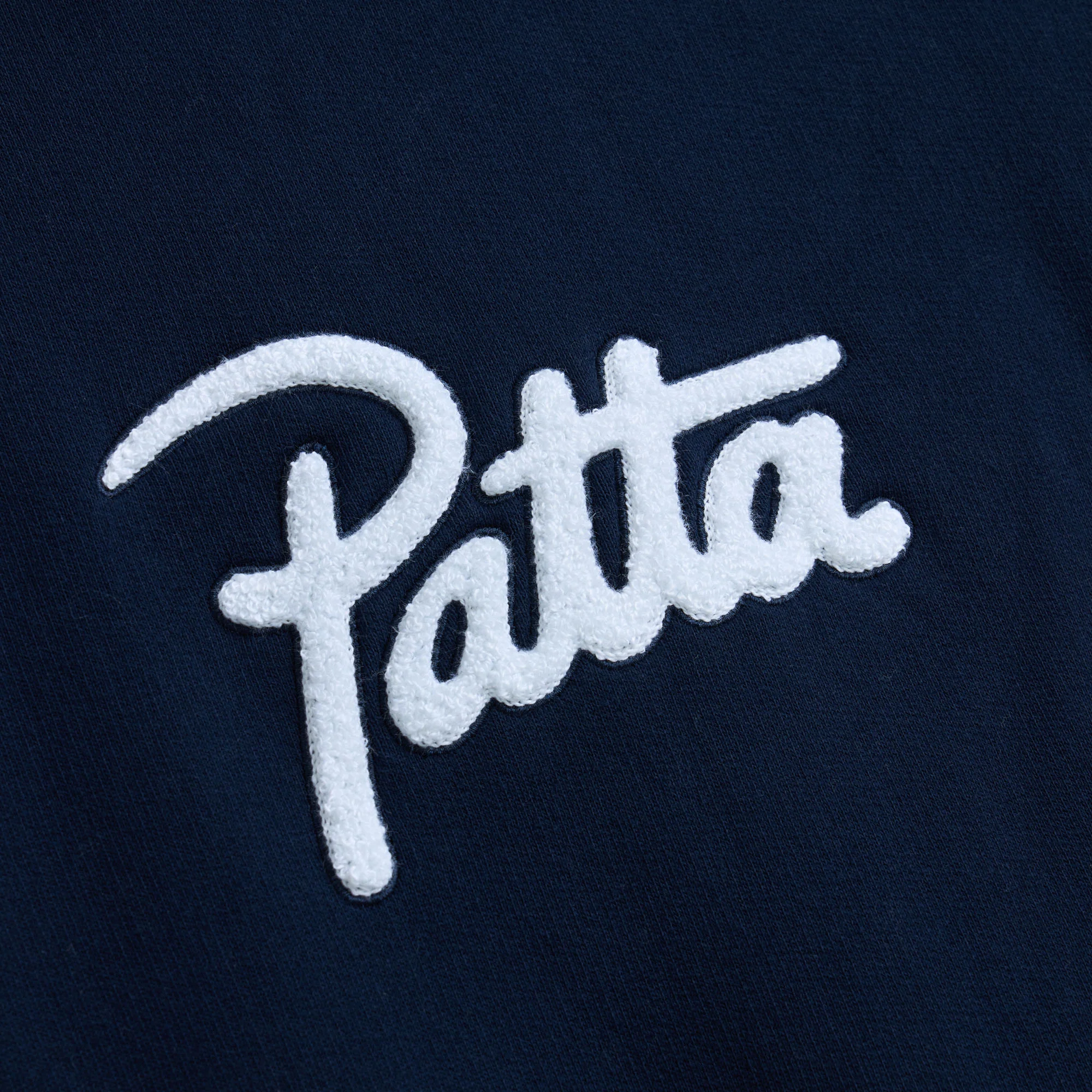 Patta Chenille Logo Hooded Sweater / Navy - Image 10