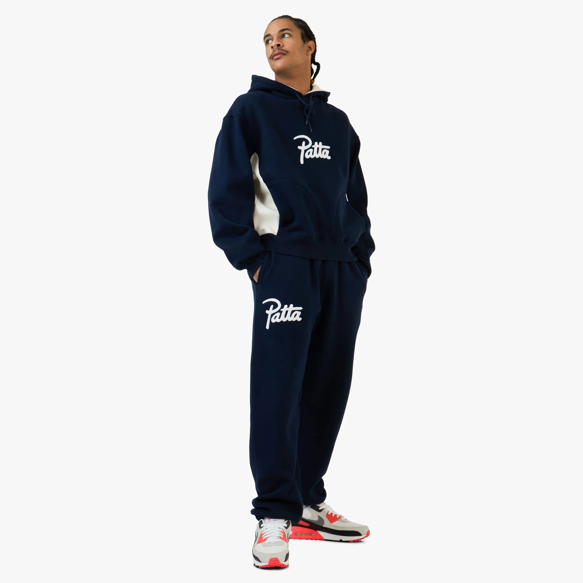 Patta Chenille Logo Jogging Pants / Navy - Image 6
