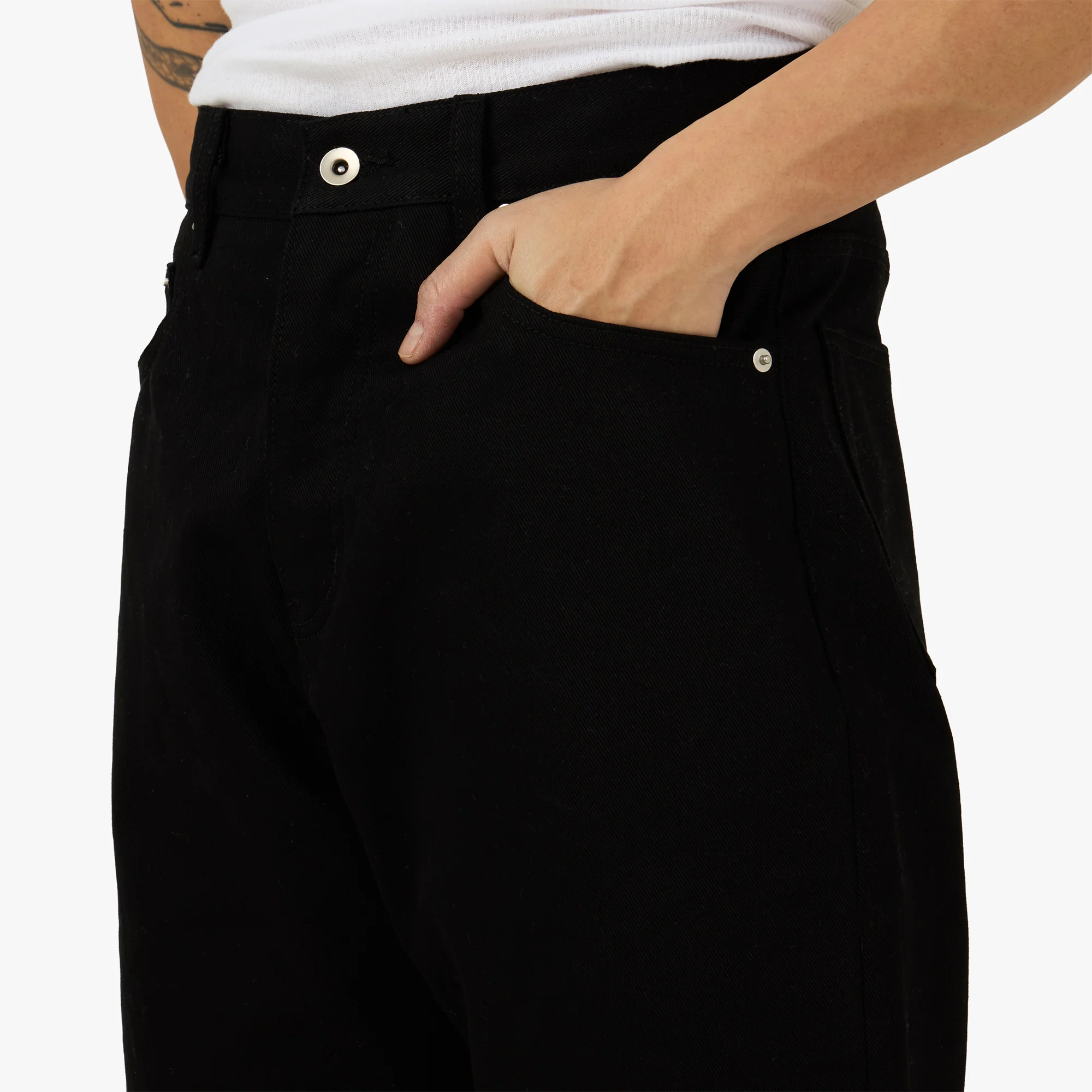 PlazaWorks Modern Wide 5 Pocket Jean Black - Image 4