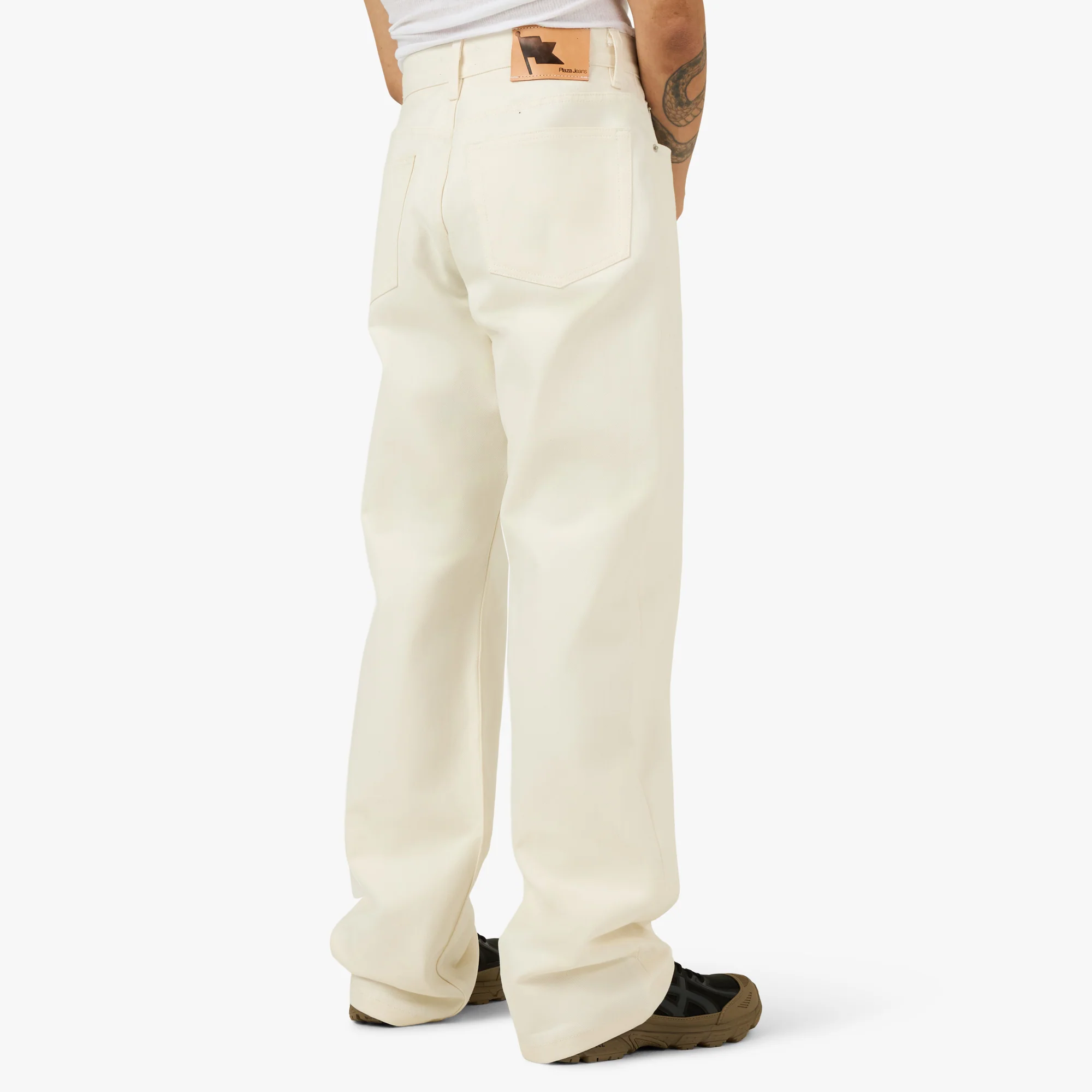 PlazaWorks Modern Wide 5 Pocket Jean Off-White - Image 3