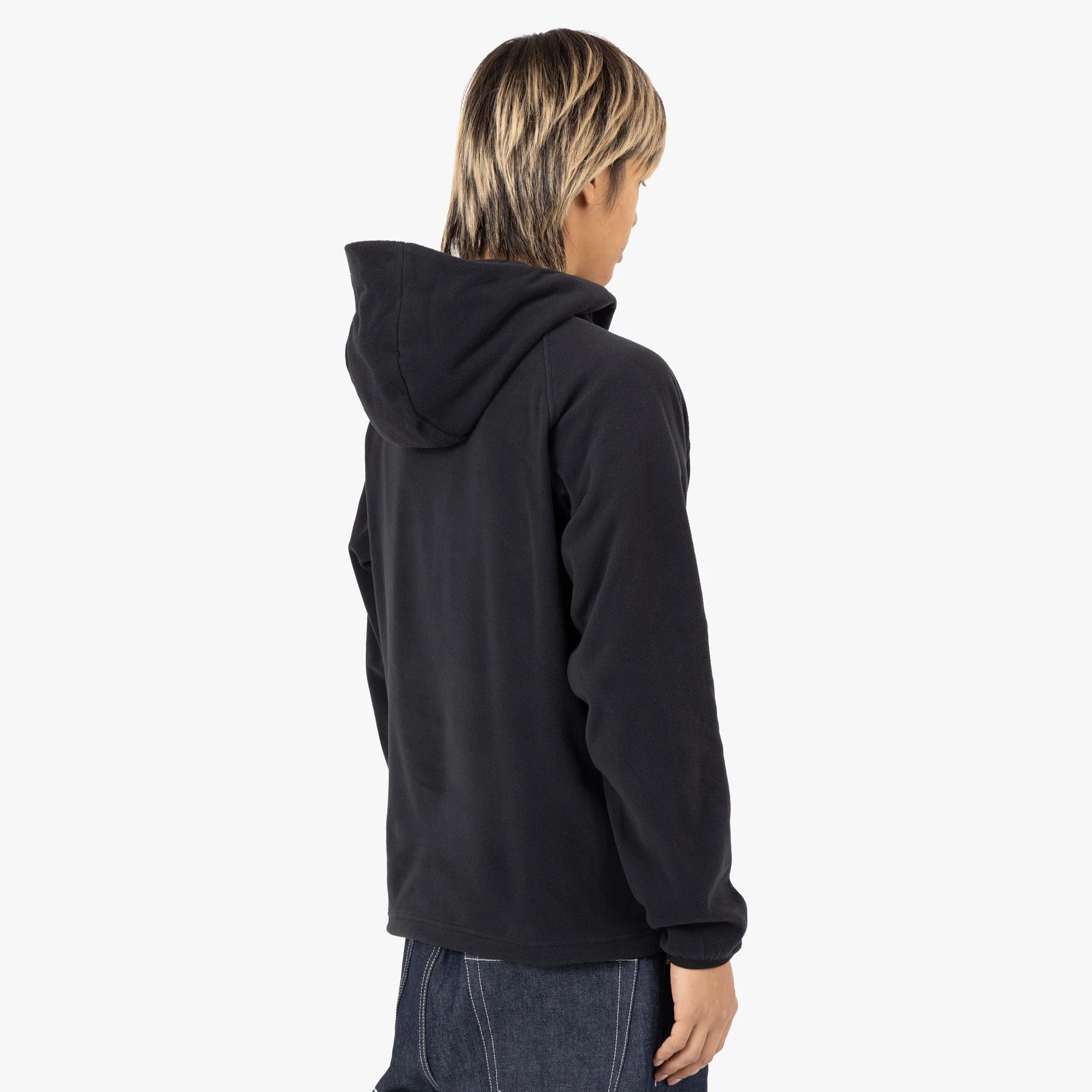 Snow Peak Micro Fleece Half Zip Hoodie / Black - Image 3