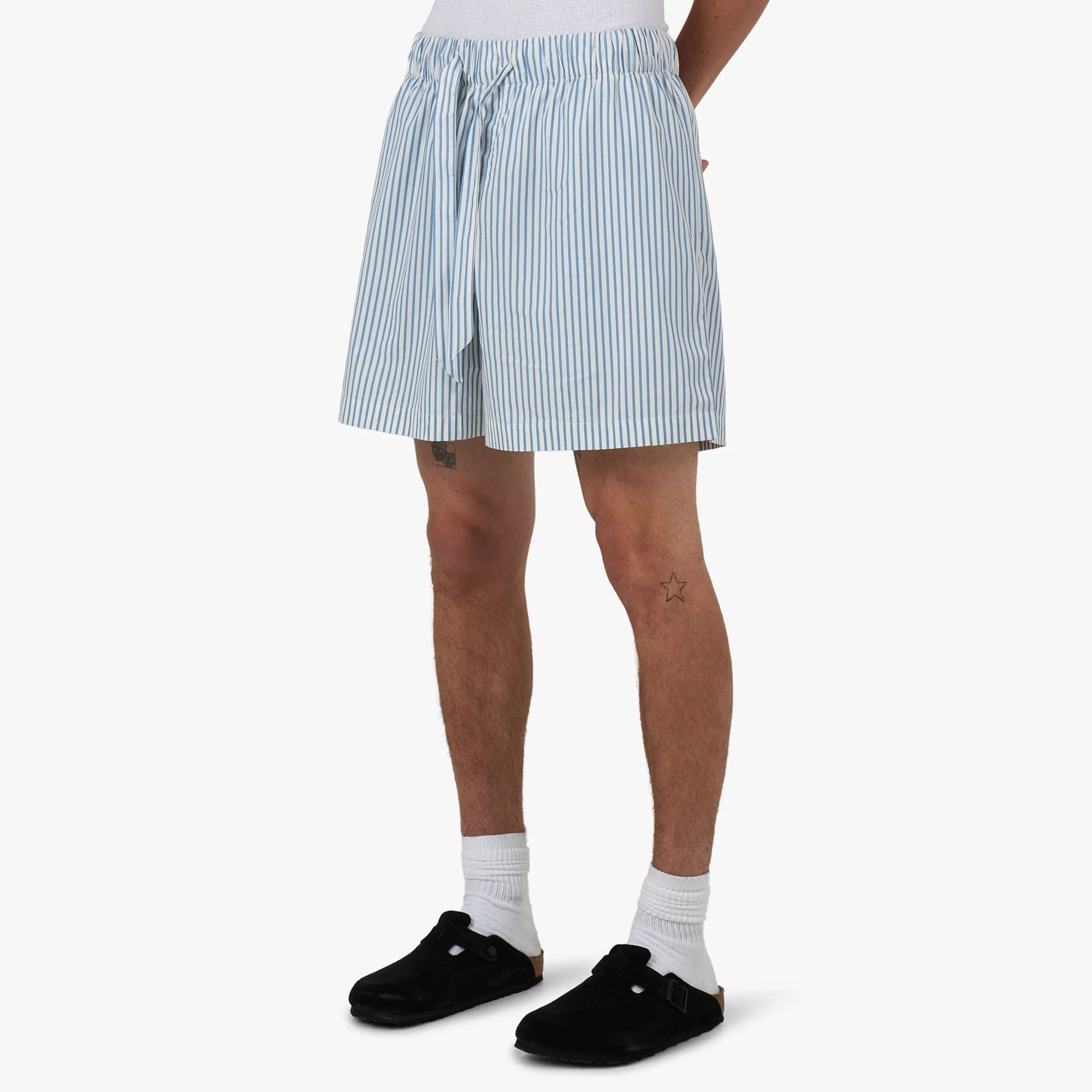 Tekla Poplin Shorts Placid / Blue Stripes - Image 2