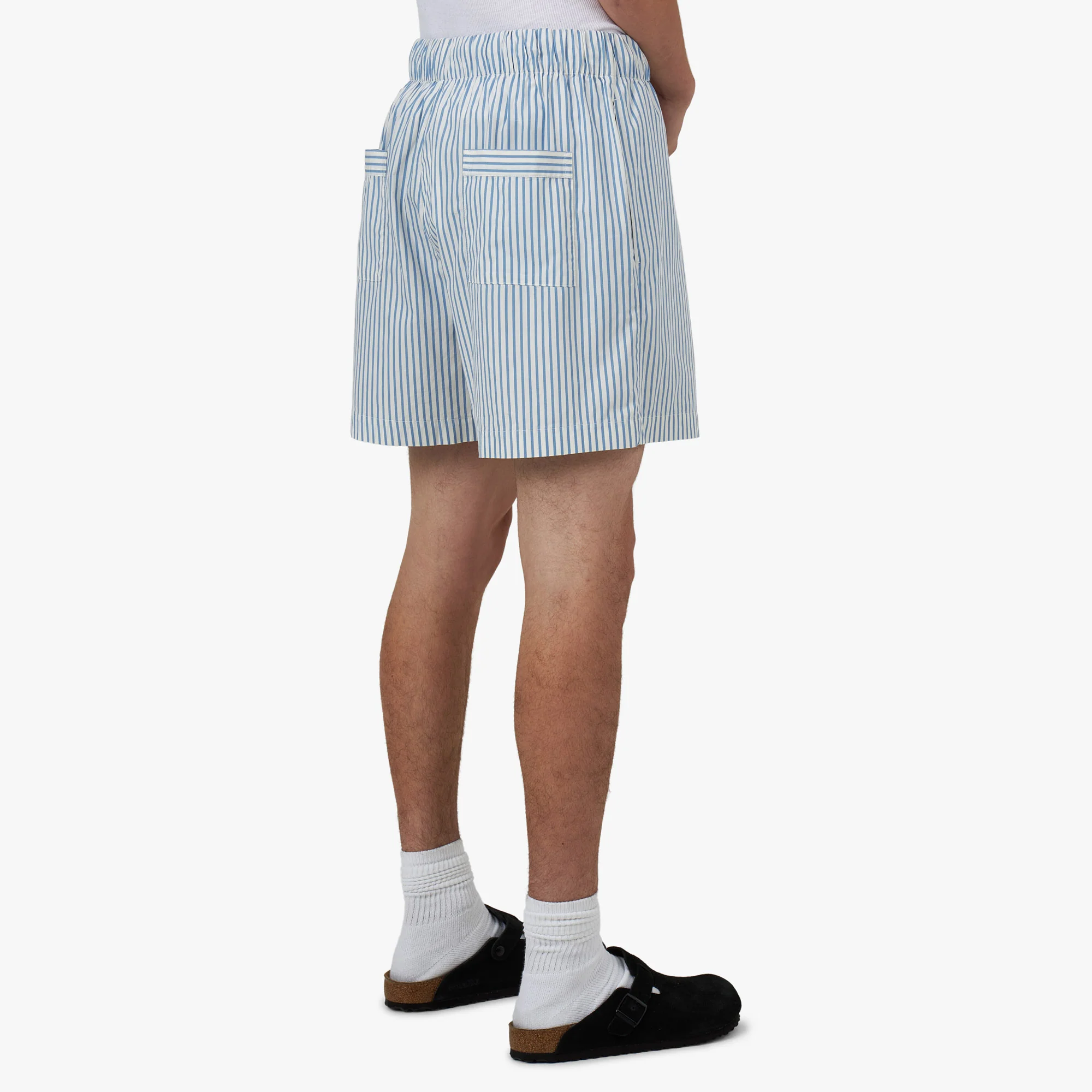 Tekla Poplin Shorts Placid / Blue Stripes - Image 3