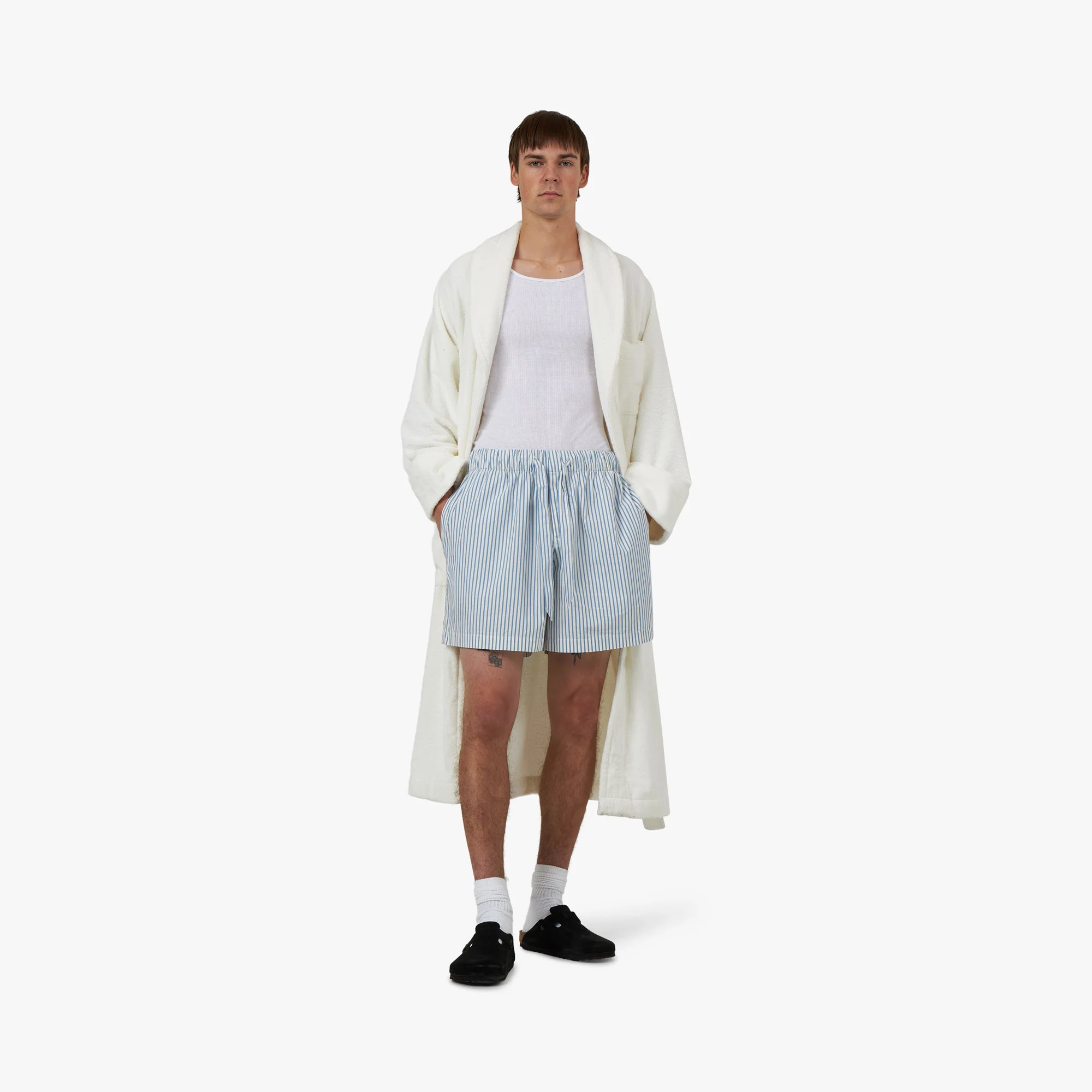 Tekla Poplin Shorts Placid / Blue Stripes - Image 6