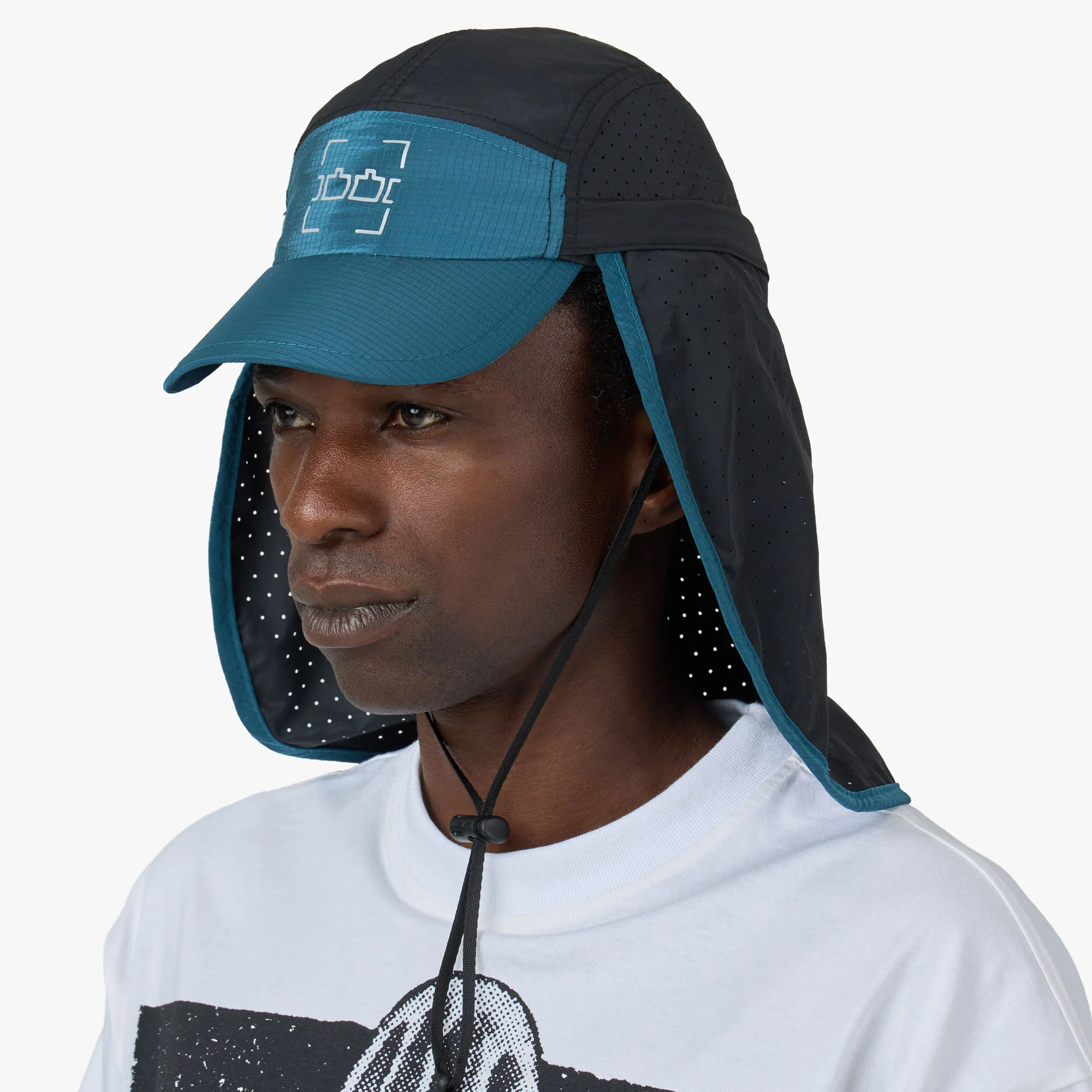 The Trilogy Tapes TTT Neck Cape Trail Cap Blue / Black - Image 2