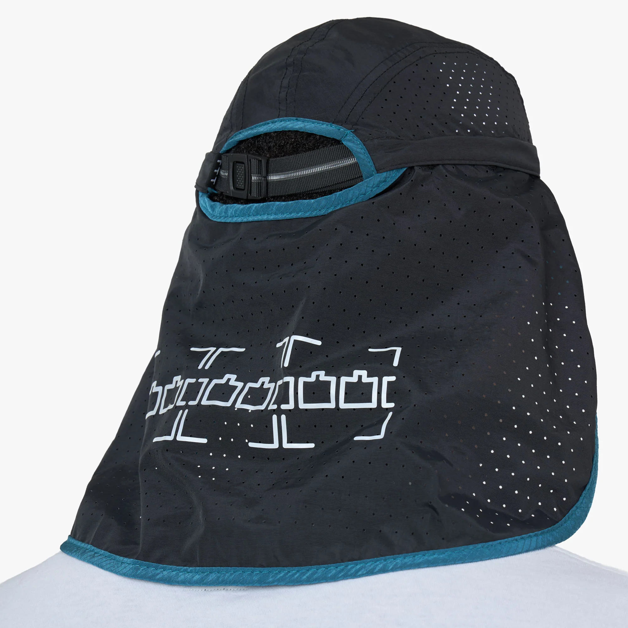 The Trilogy Tapes TTT Neck Cape Trail Cap Blue / Black - Image 4