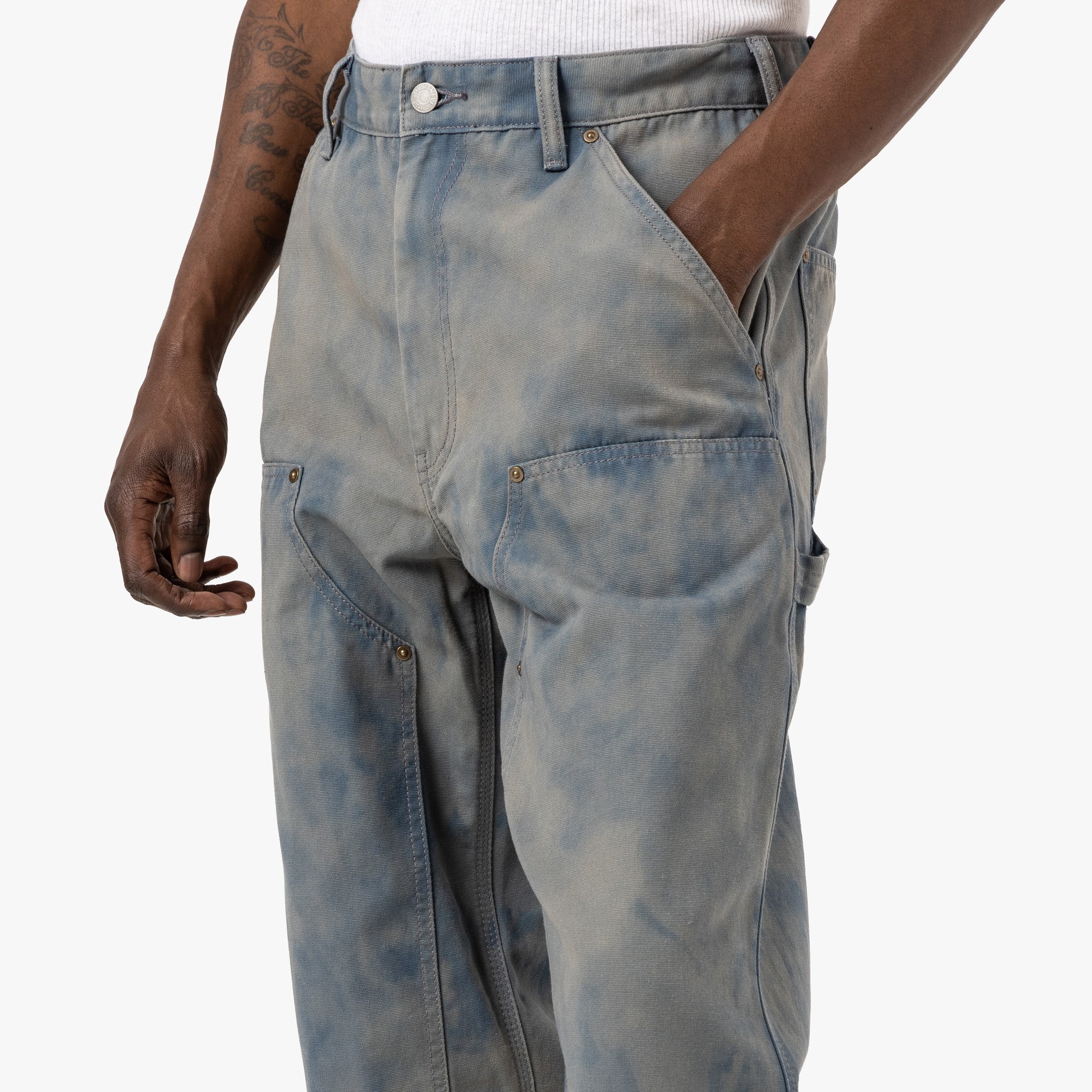 thisisneverthat Bleached Double Knee Pant / Blue - Image 4