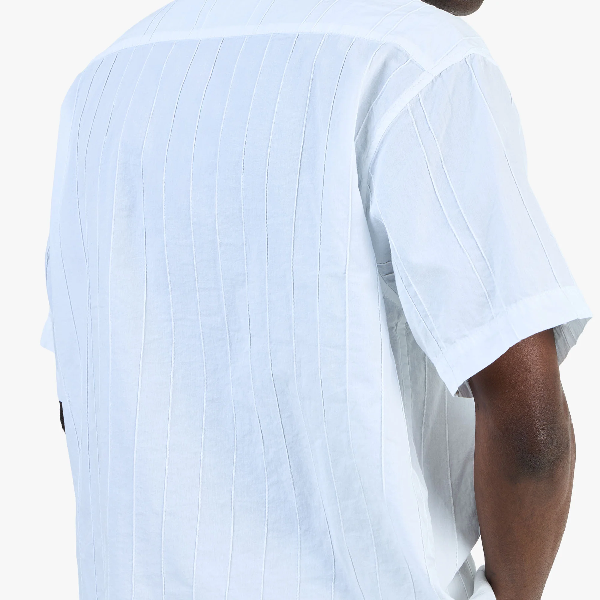 thisisneverthat Crazy Pleated Shortsleeve Shirt / White - Image 4
